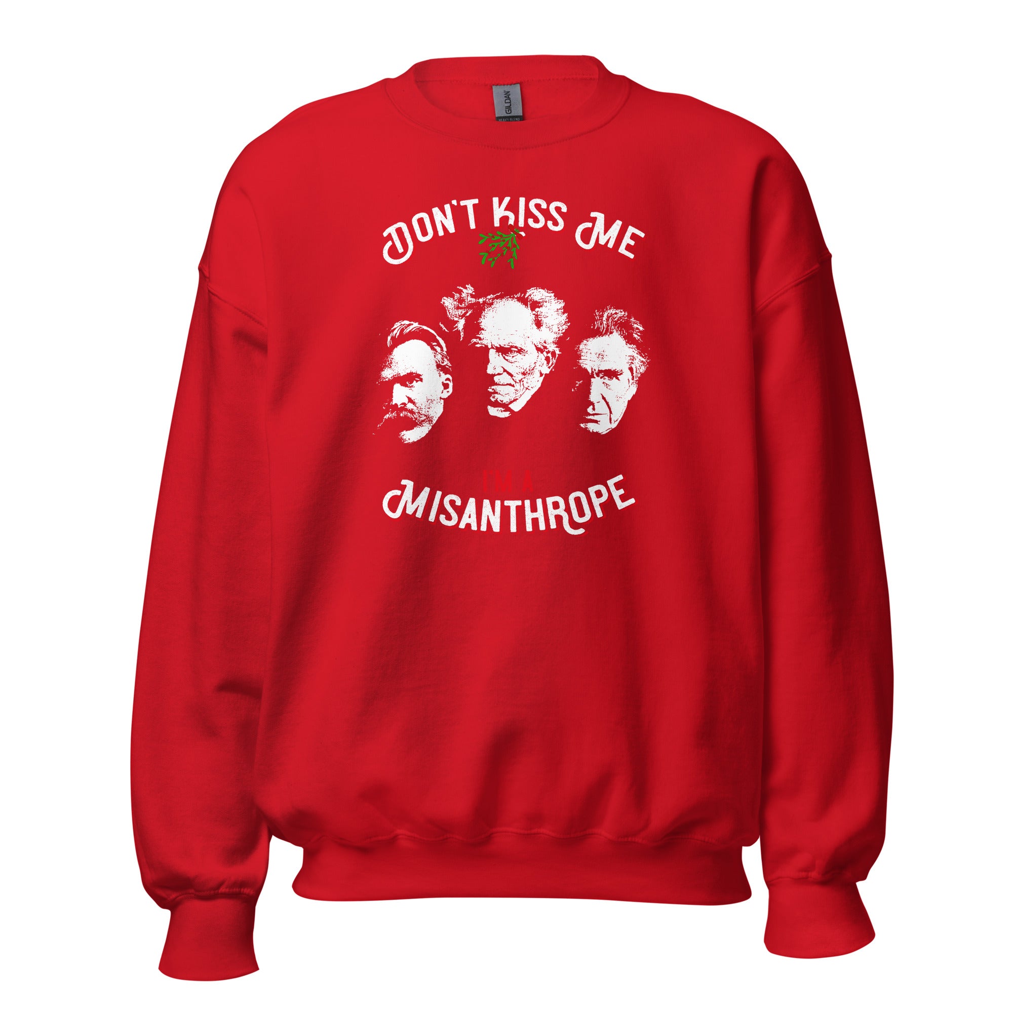 Don't Kiss Me I'm A Misanthrope - Nietzsche, Schopenhauer, Cioran - Sweatshirt - Red - The Philosopher's Shirt