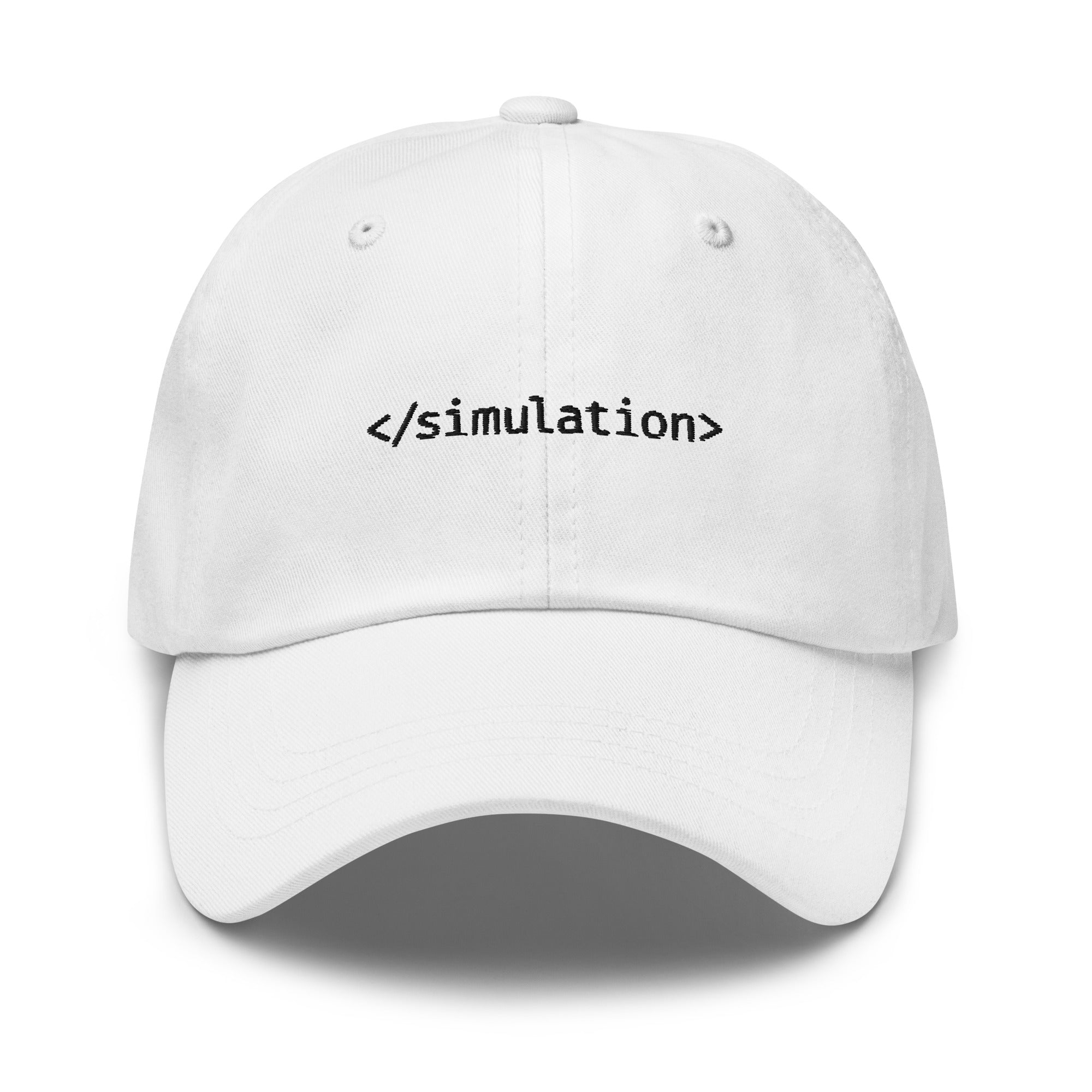 End of simulation - Embroidered - Cap - White - The Philosopher's Shirt