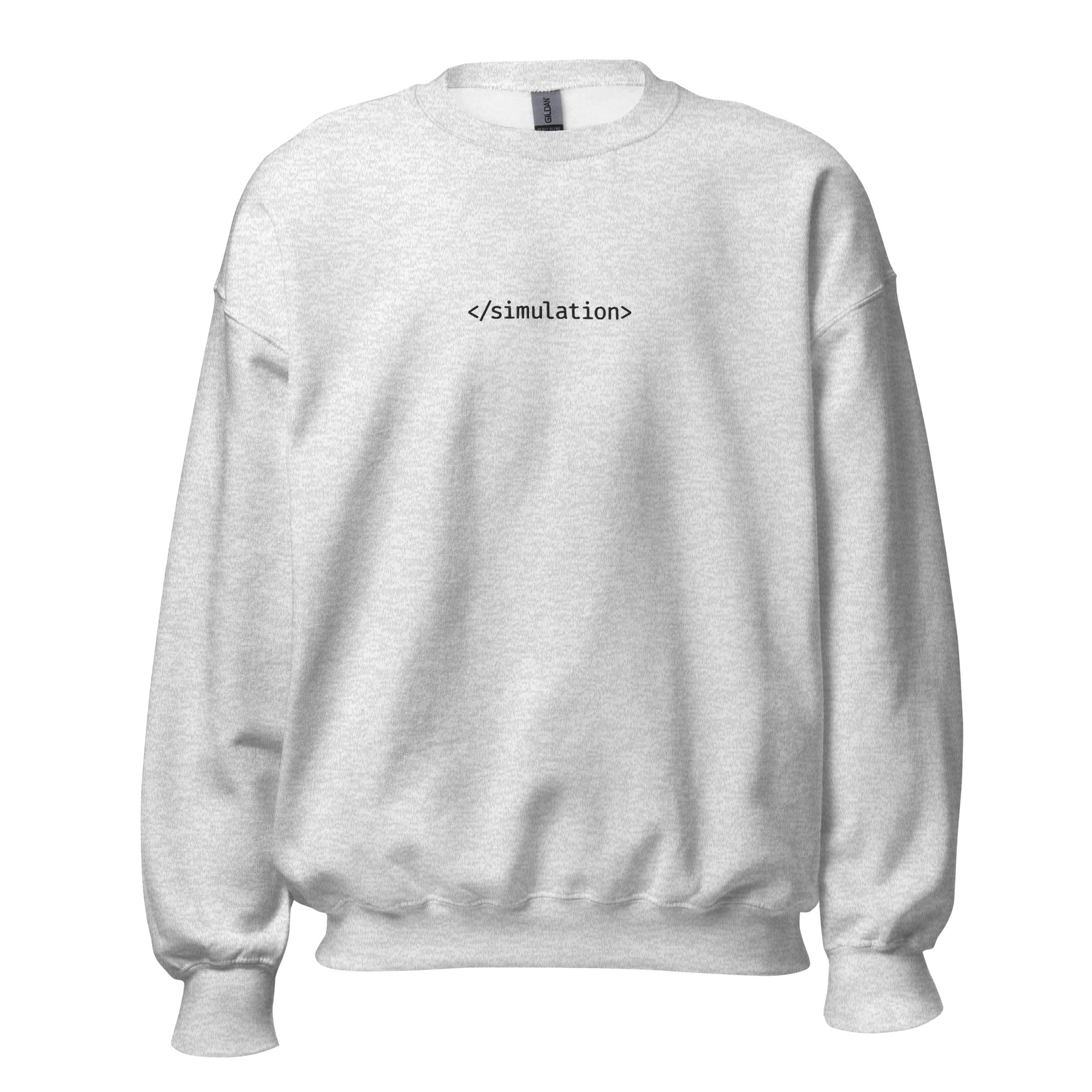End of simulation - Embroidered - Sweatshirt - Ash - The Philosopher's Shirt