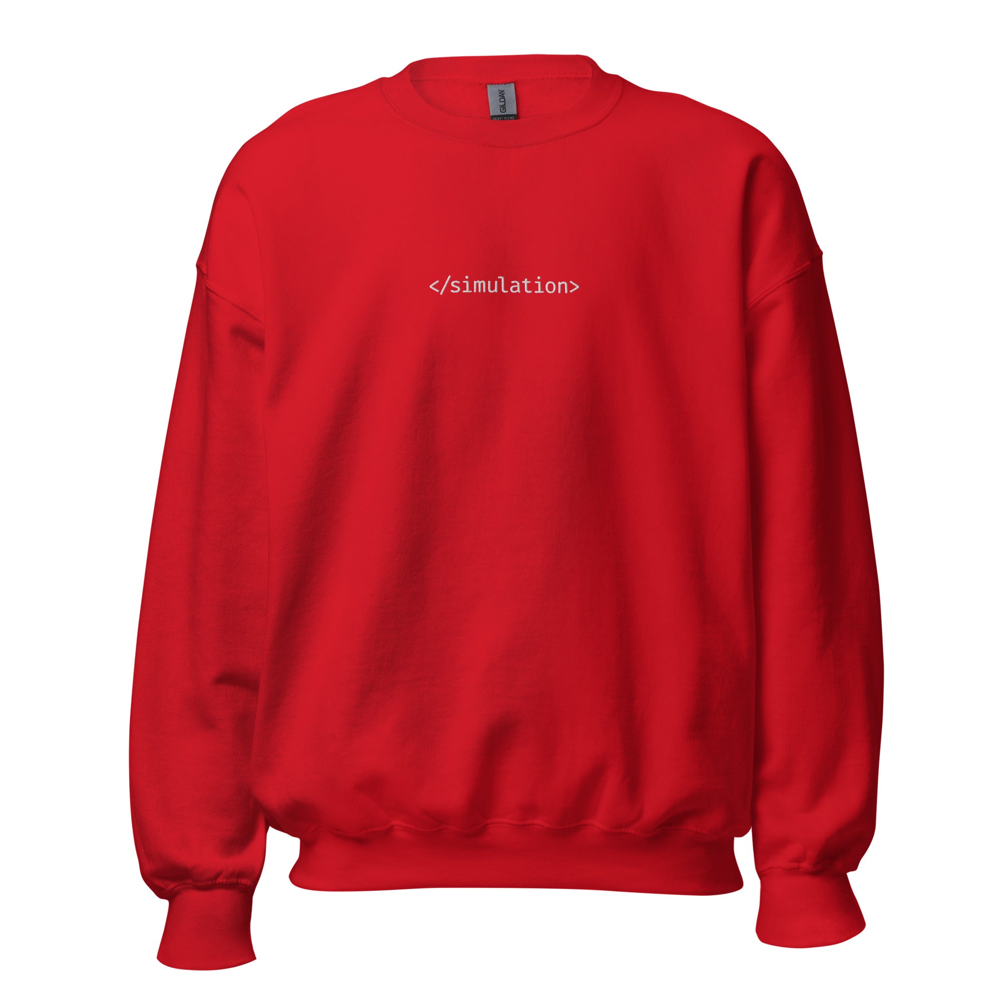 End of simulation - Embroidered - Sweatshirt - Red - The Philosopher's Shirt