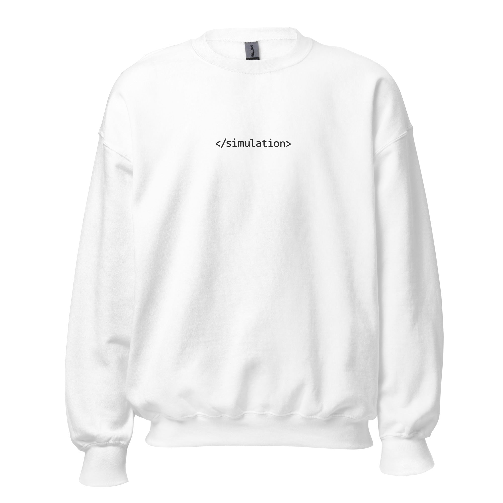 End of simulation - Embroidered - Sweatshirt - White - The Philosopher's Shirt