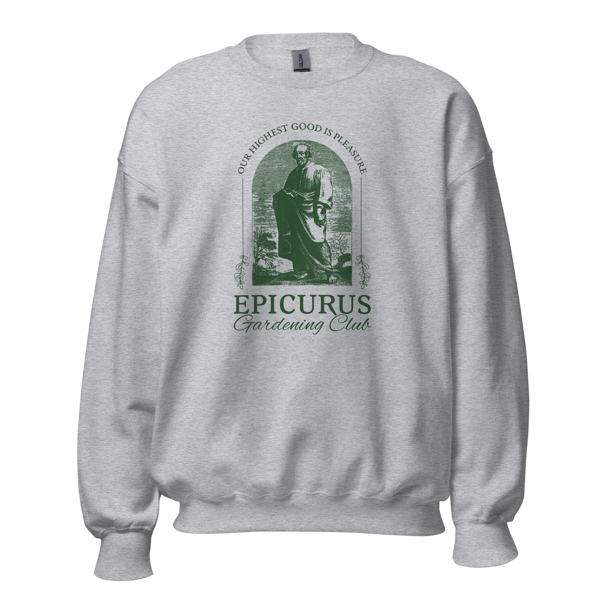 Epicurus Gardening Club - Sweatshirt - Sport Grey - The Philosopher's Shirt