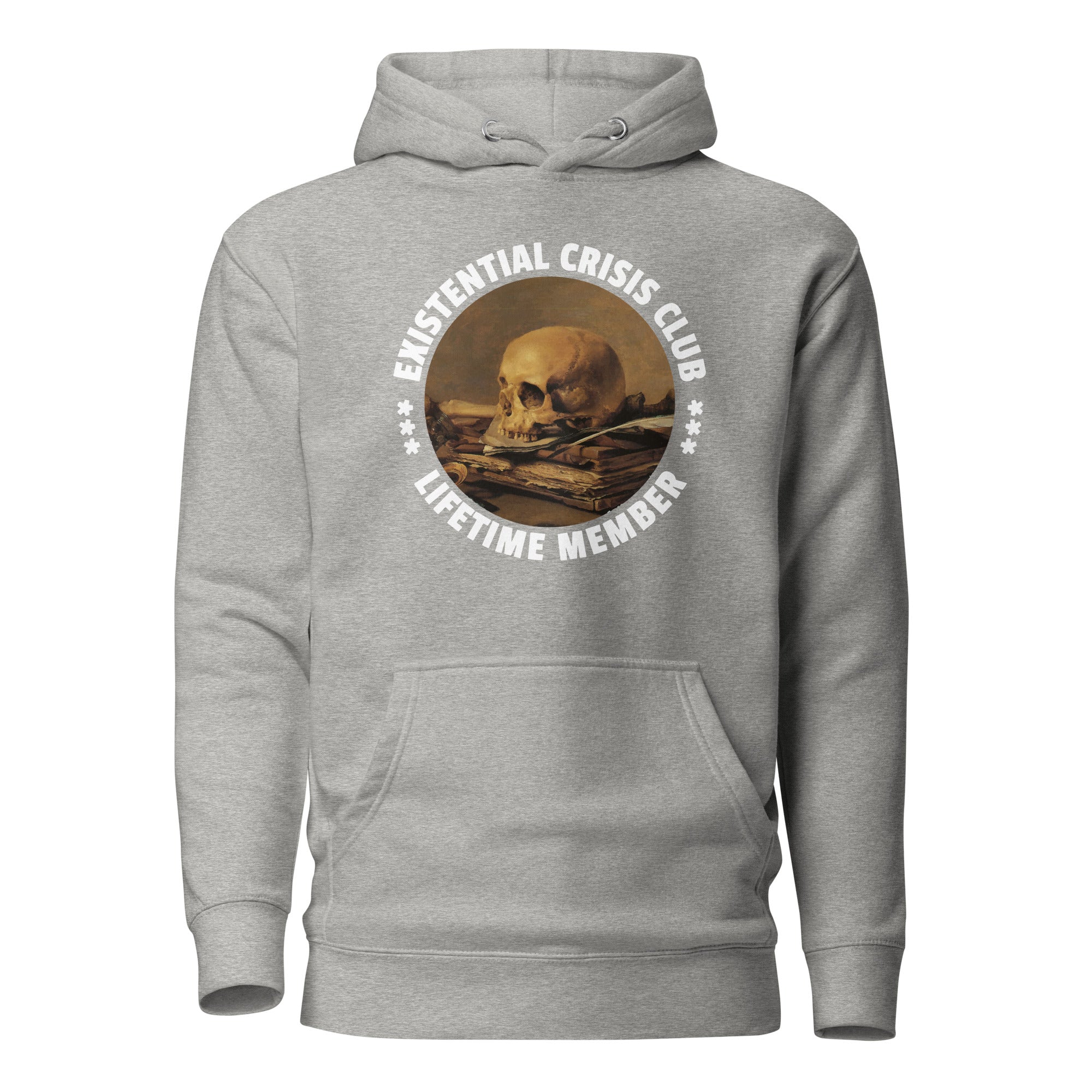 Club della crisi esistenziale - Membro a vita - Felpa con cappuccio Premium - Carbon Grey - The Philosopher's Shirt