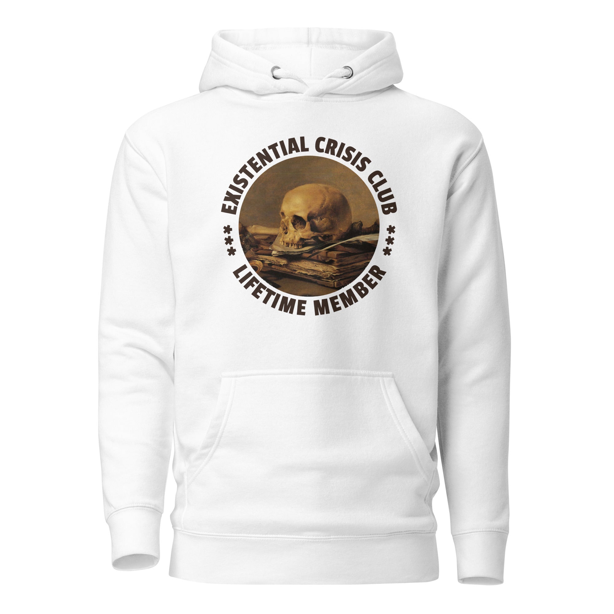 Club della crisi esistenziale - Membro a vita - Felpa con cappuccio Premium - White - The Philosopher's Shirt