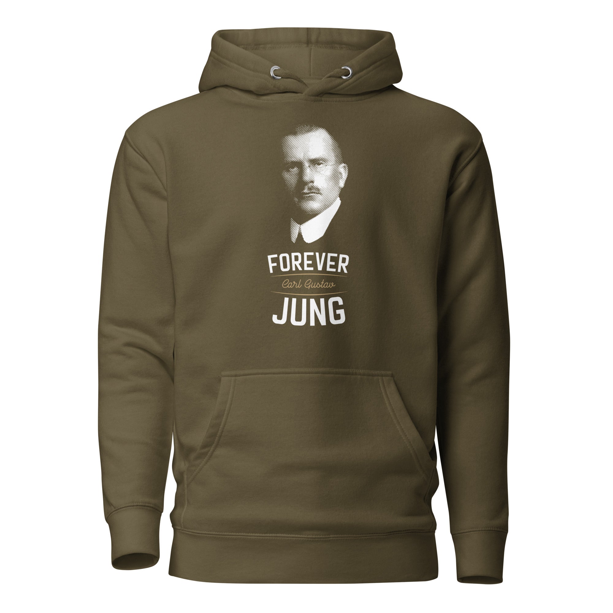 Forever Carl Gustav Jung - Premium Hoodie - Military Green - The Philosopher's Shirt