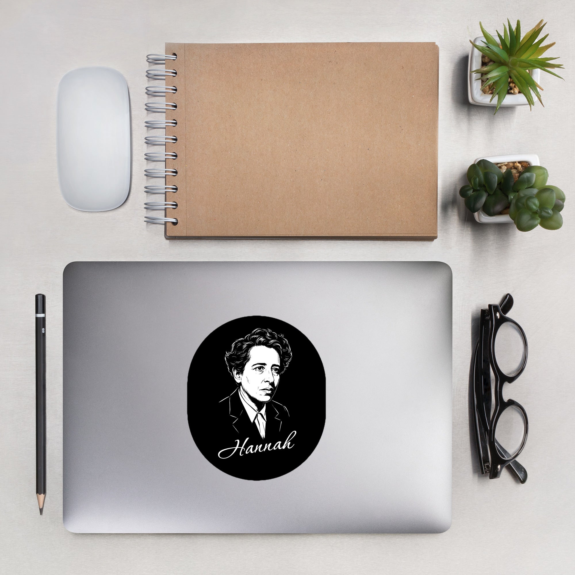 Hannah Arendt Portrait - Sticker - The Philosopher's Shirt