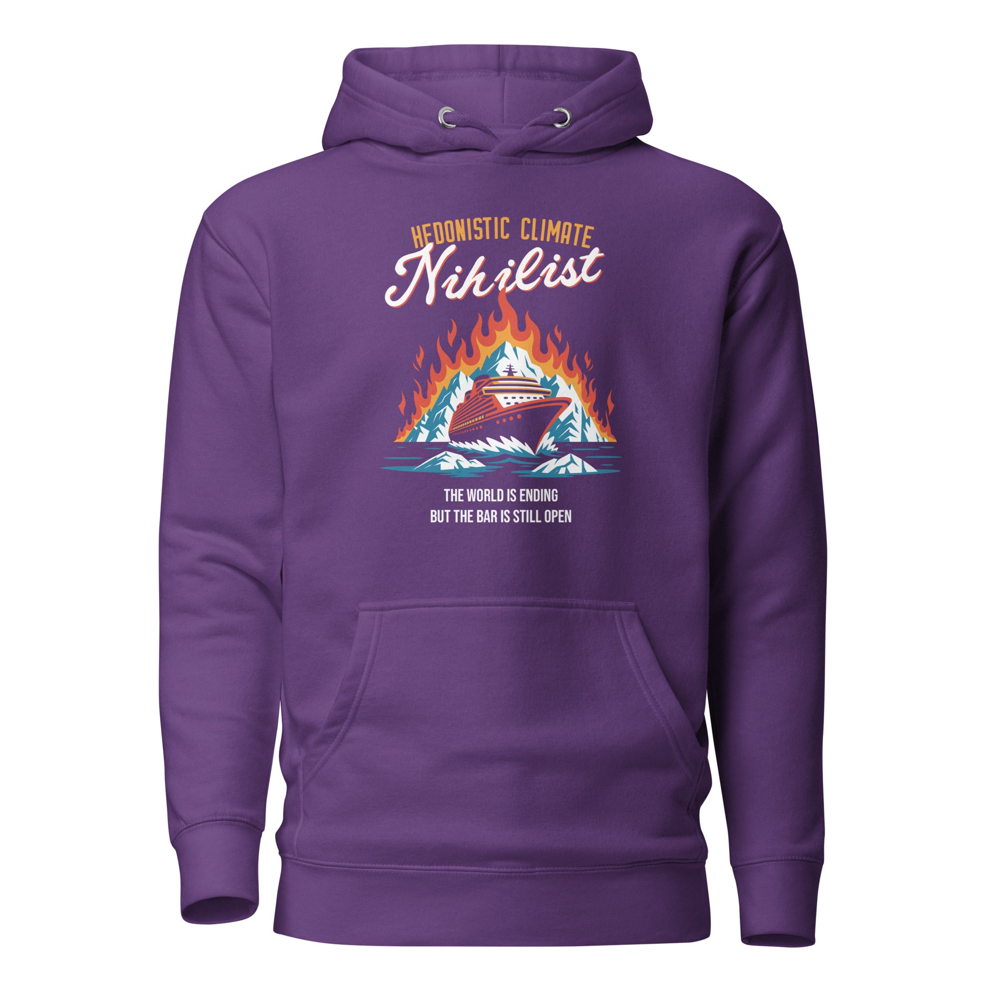 Hedonistic Climate Nihilist - Premium Hoodie - Purple - The Philosopher's Shirt