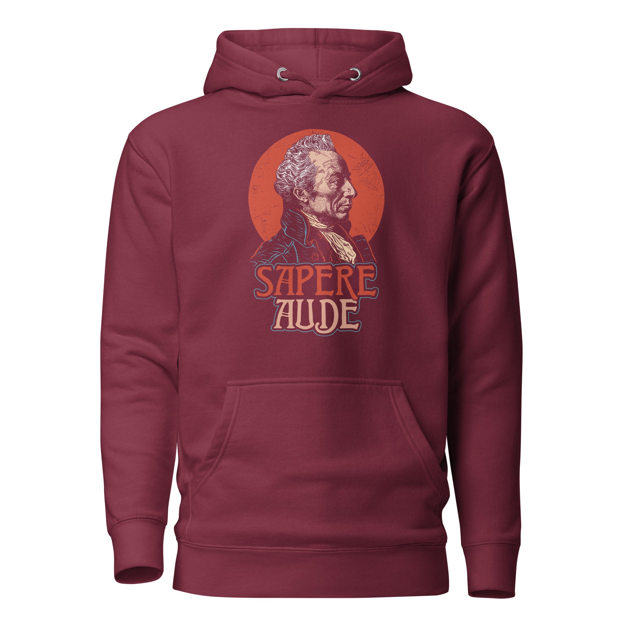 Immanuel Kant - Sapere Aude - Premium Hoodie - Maroon - The Philosopher's Shirt