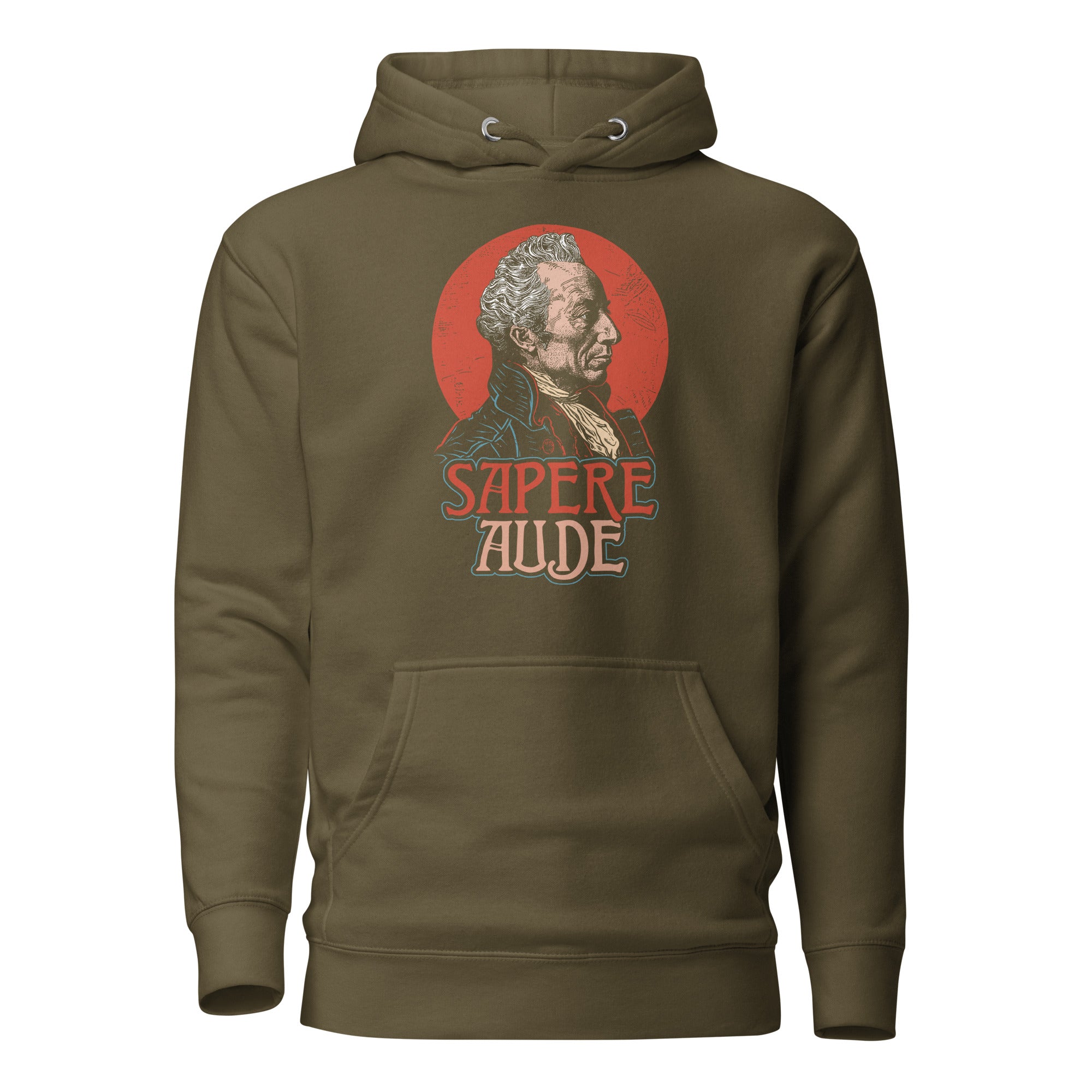 Immanuel Kant - Sapere Aude - Premium Hoodie - Military Green - The Philosopher's Shirt