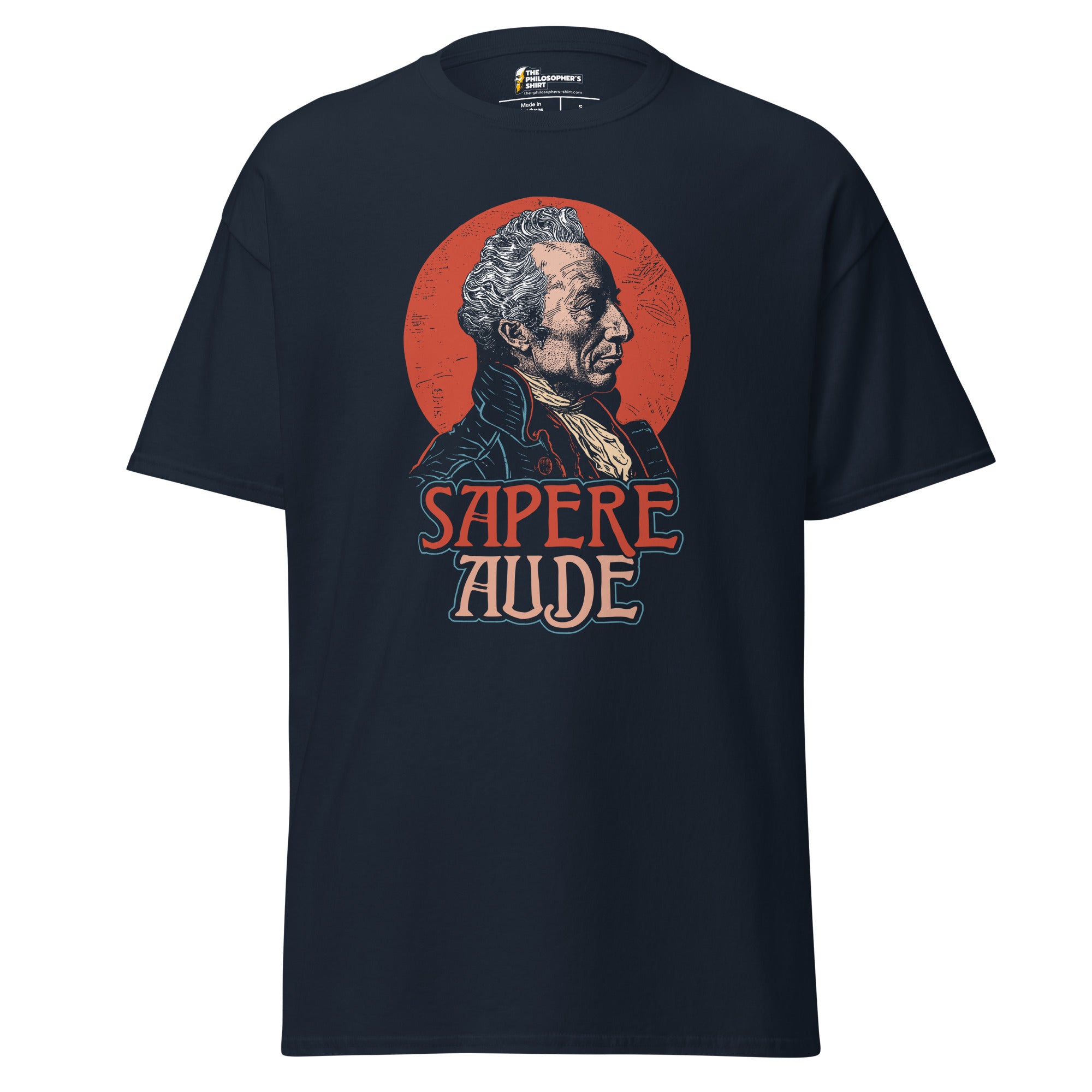 Immanuel Kant - Sapere Aude - Unisex Classic T-Shirt - Navy - The Philosopher's Shirt