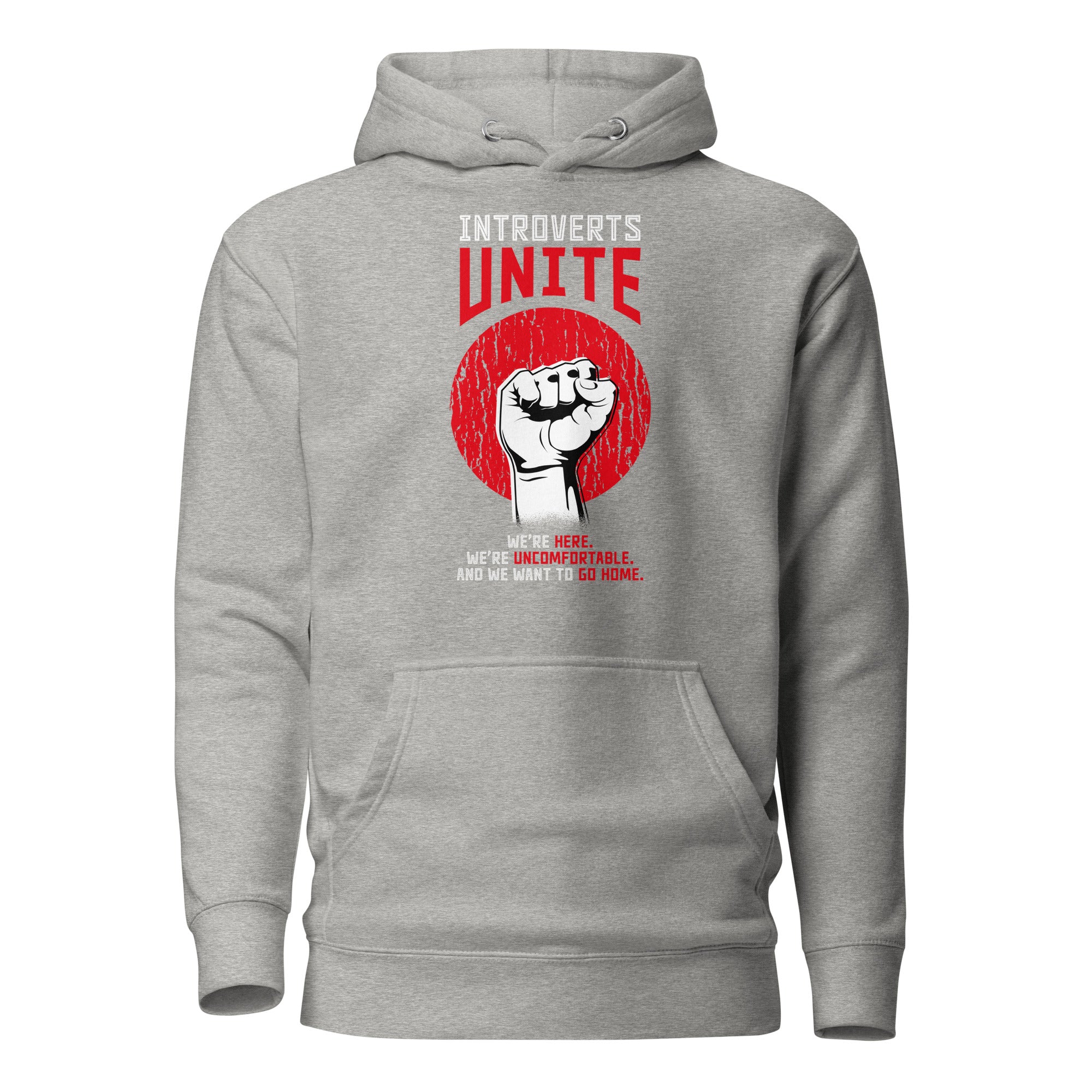 Introverts unite! - Premium Hoodie - Carbon Grey - The Philosopher's Shirt