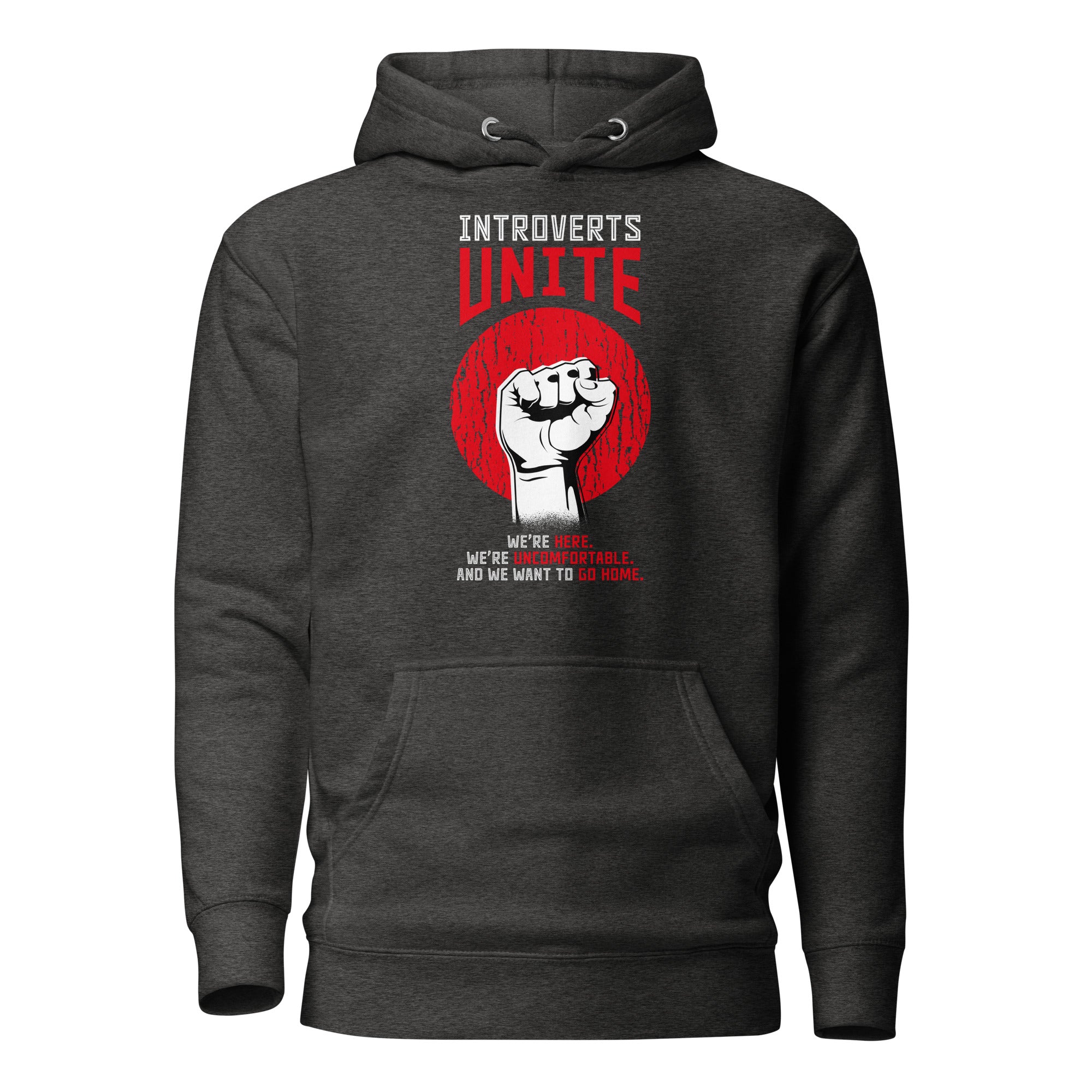 Introversi unitevi! - Felpa con cappuccio Premium - Charcoal Heather - The Philosopher's Shirt