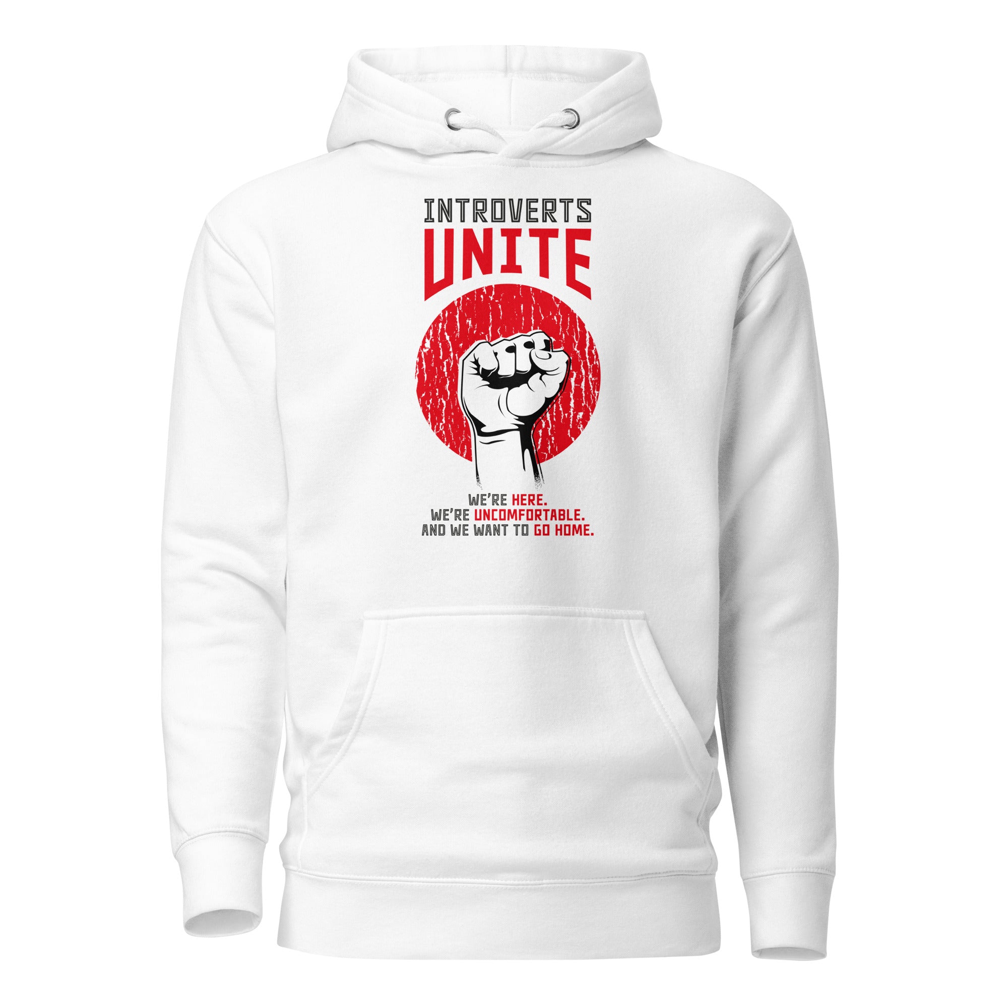 Introverts unite! - Premium Hoodie - White - The Philosopher's Shirt