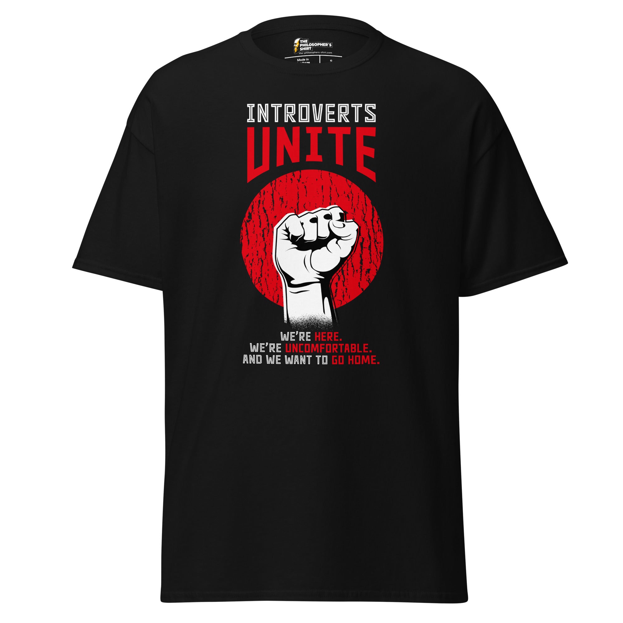 Introverts unite! - Unisex Classic T-Shirt - Black - The Philosopher's Shirt