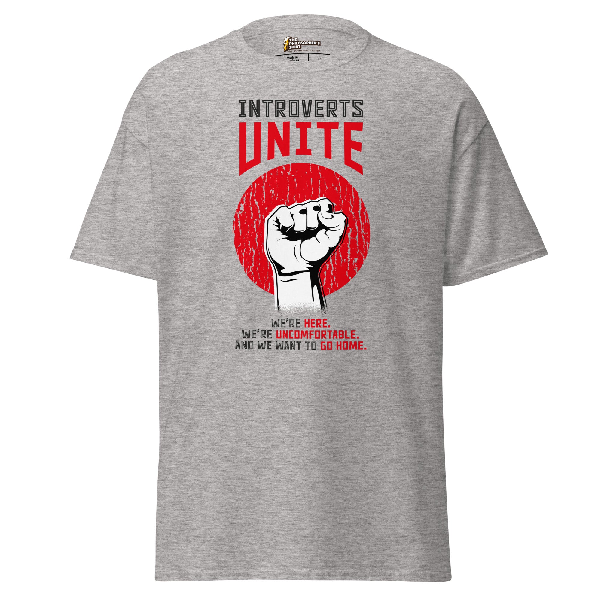 Introverts unite! - Unisex Classic T-Shirt - Sport Grey - The Philosopher's Shirt