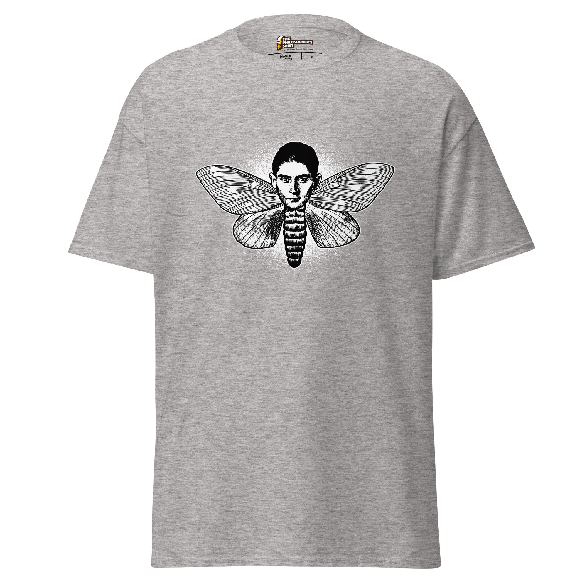 Kafka the Moth - Unisex Classic T-Shirt - Sport Grey - The Philosopher's Shirt
