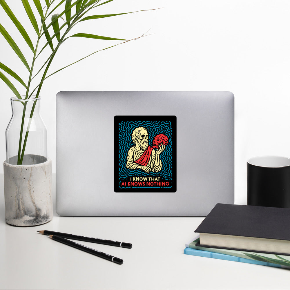 I know that AI knows nothing - Sticker - The Philosopher's Shirt