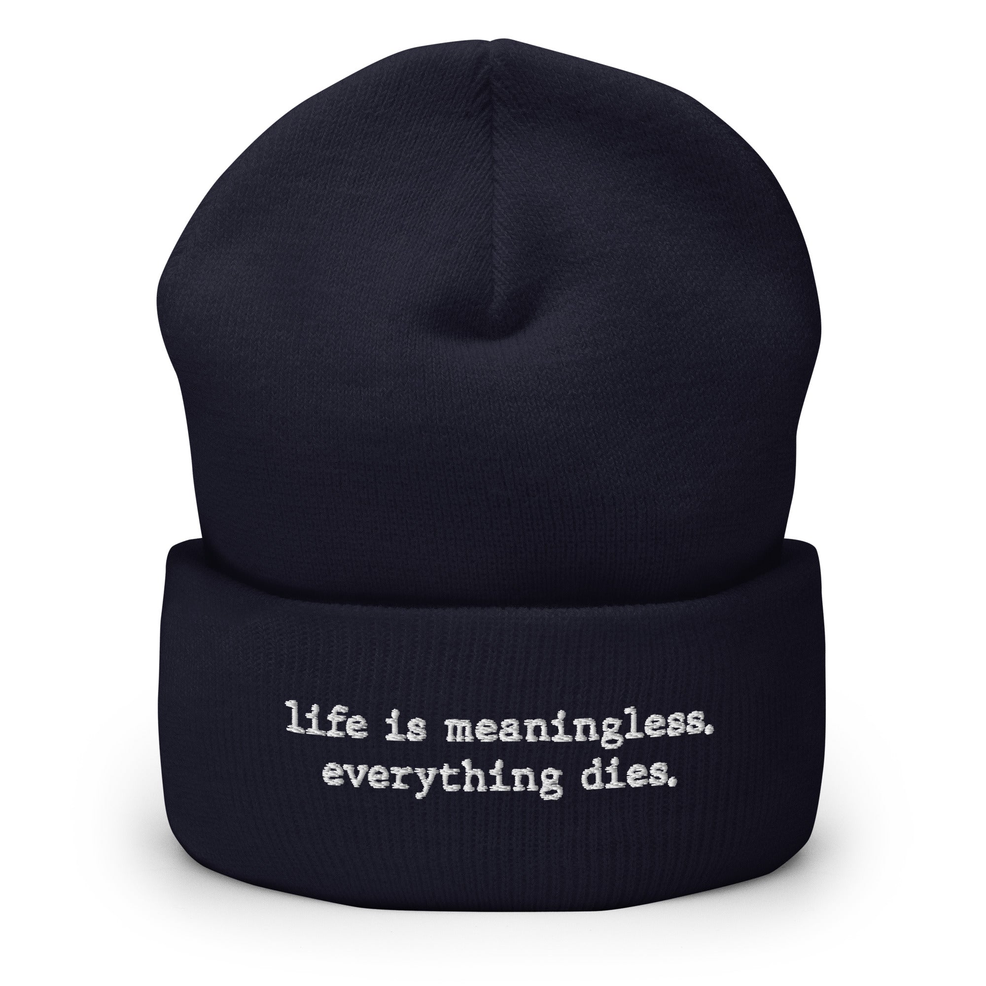 Life is meaningless, Everything dies - Beanie - The Philosopher's Shirt