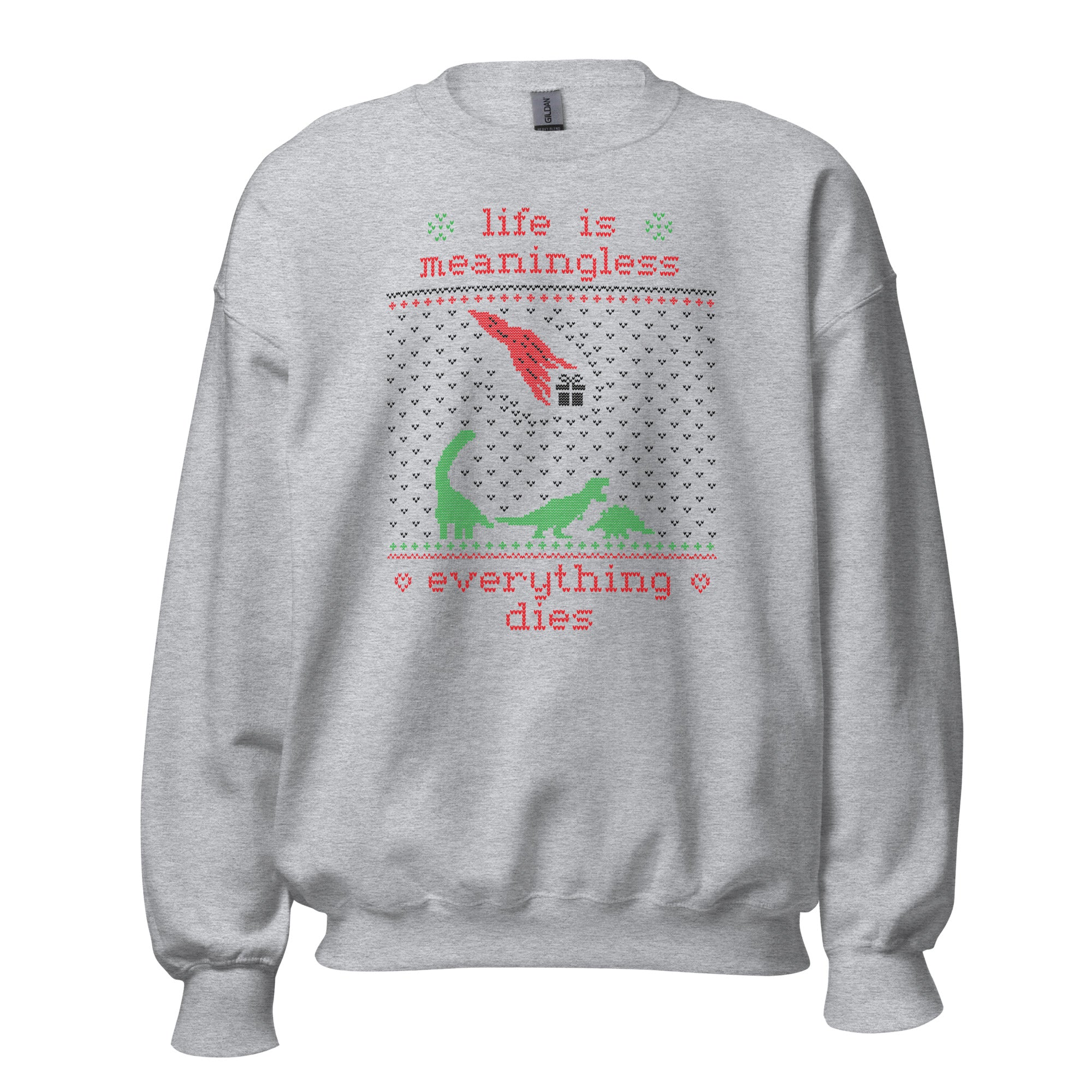 Life is meaningless - Ugly Xmas Sweater - Sweatshirt - Sport Grey - The Philosopher's Shirt