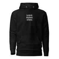 Logos Pathos Ethos - Embroidered - Premium Hoodie - Black / S