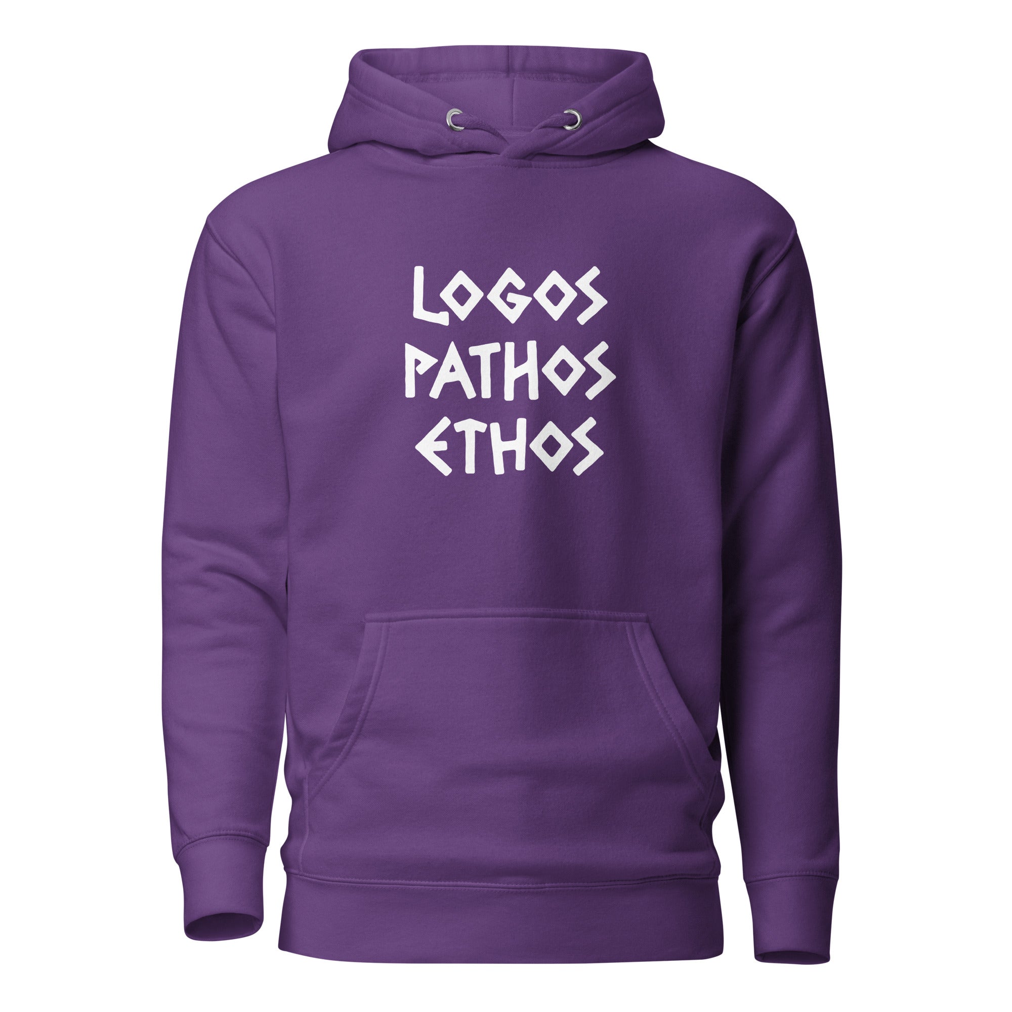 Logos Pathos Ethos - Premium Hoodie - Purple - The Philosopher's Shirt