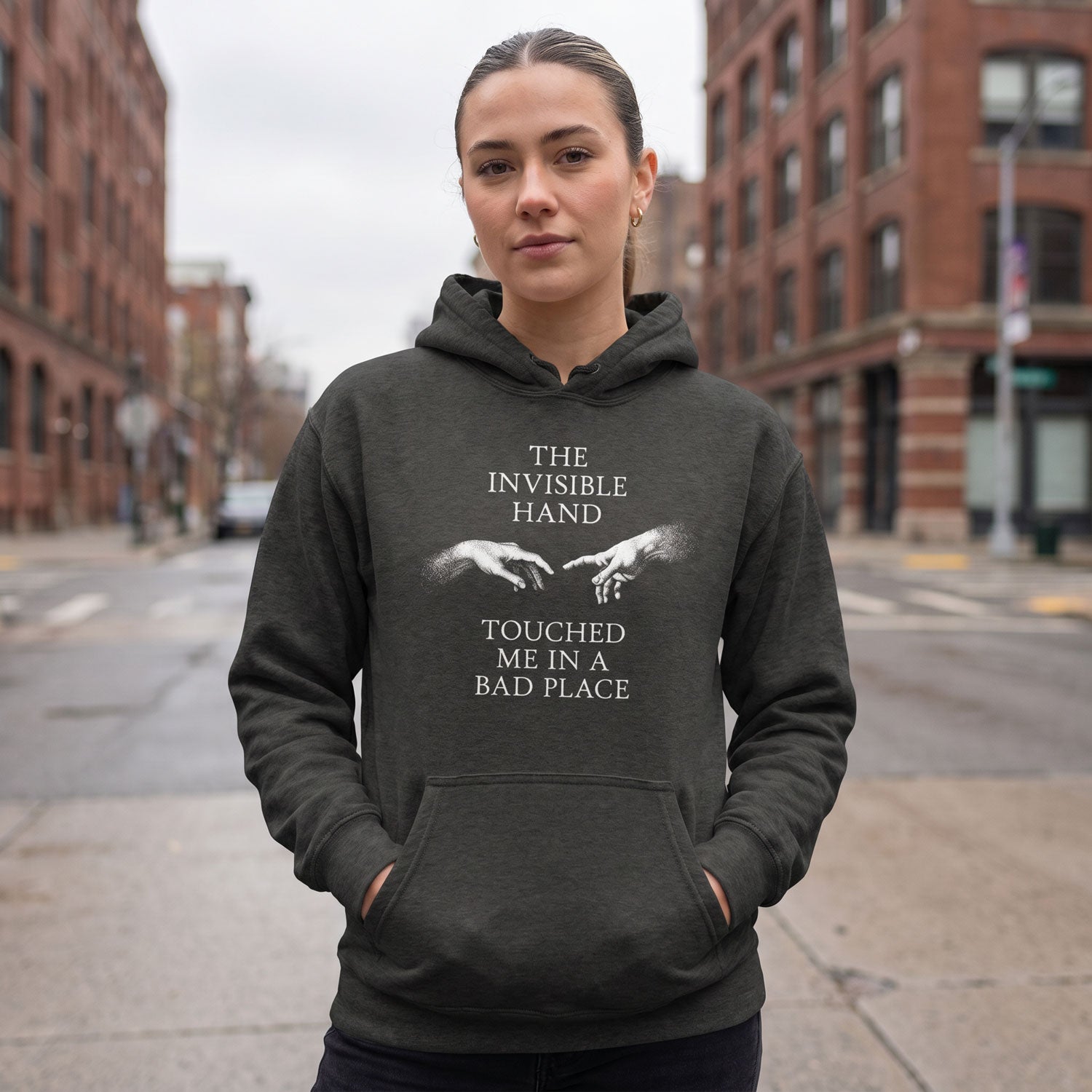 The invisible hand touched me in a bad place - Premium Hoodie