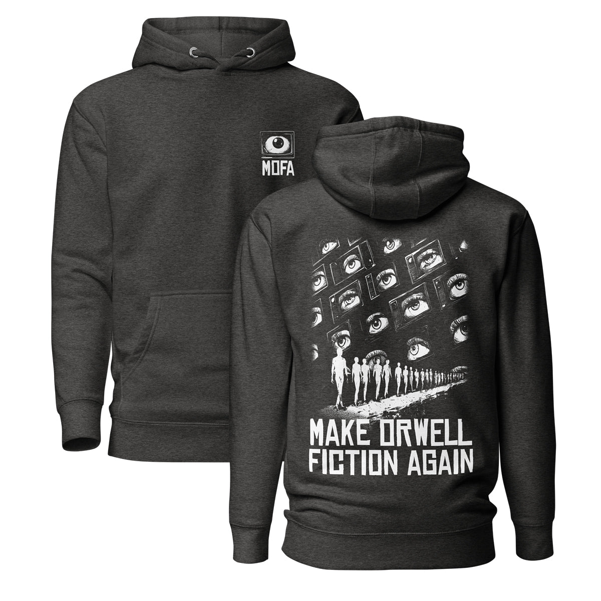 Make Orwell Fiction Again - Front and Back Print - Premium Hoodie - The Philosopher's Shirt