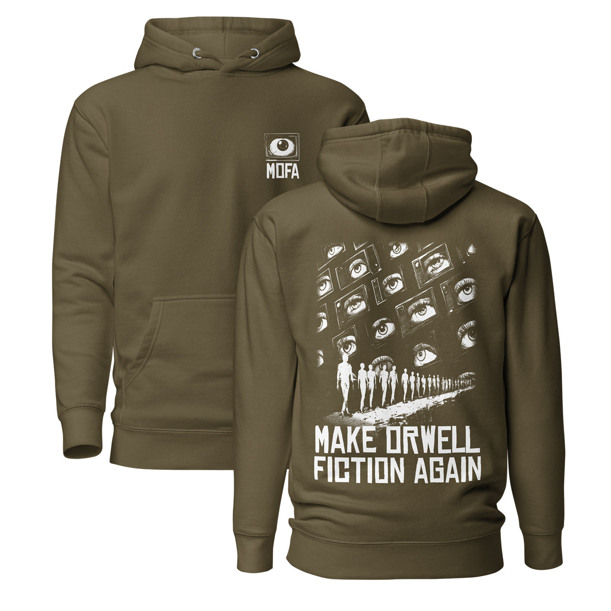 Make Orwell Fiction Again - Front and Back Print - Premium Hoodie - The Philosopher's Shirt