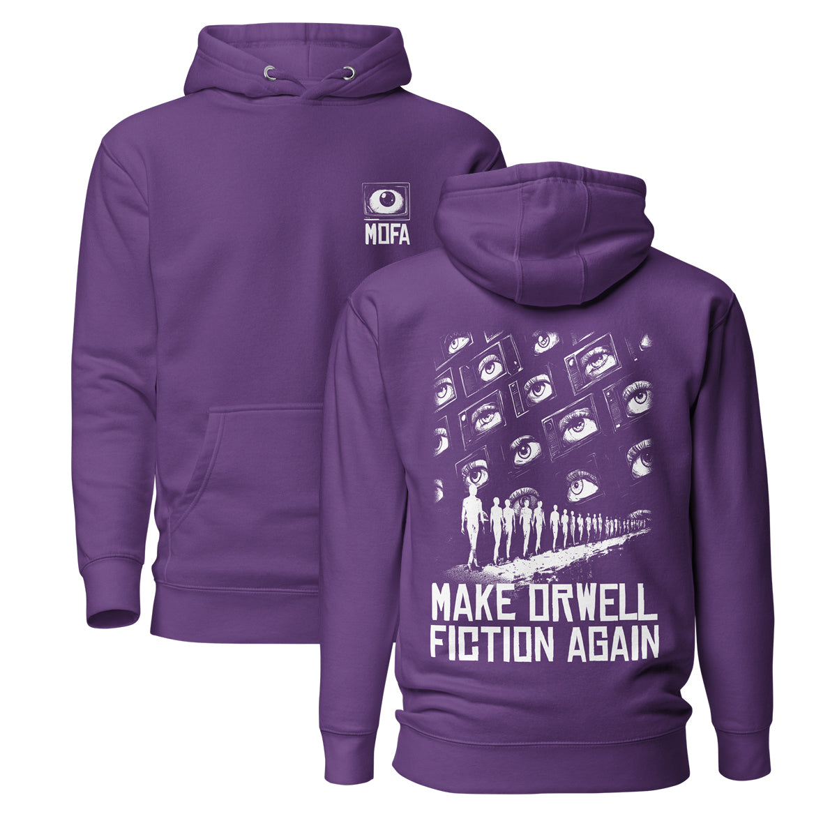 Make Orwell Fiction Again - Front and Back Print - Premium Hoodie - The Philosopher's Shirt
