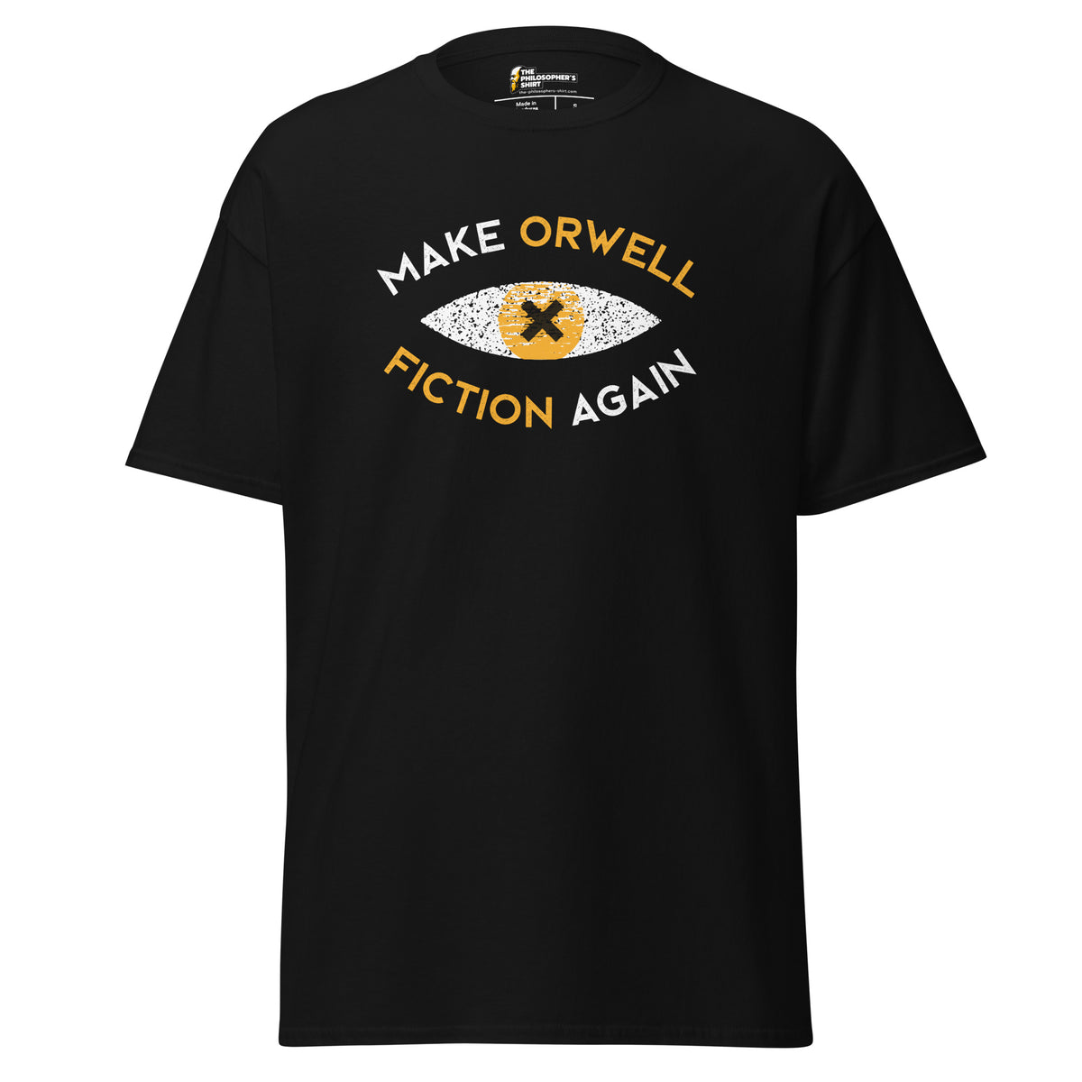 T-shirt Make Orwell Fiction Again - Design Dystopique 1984, Coton, Noir, Neuf