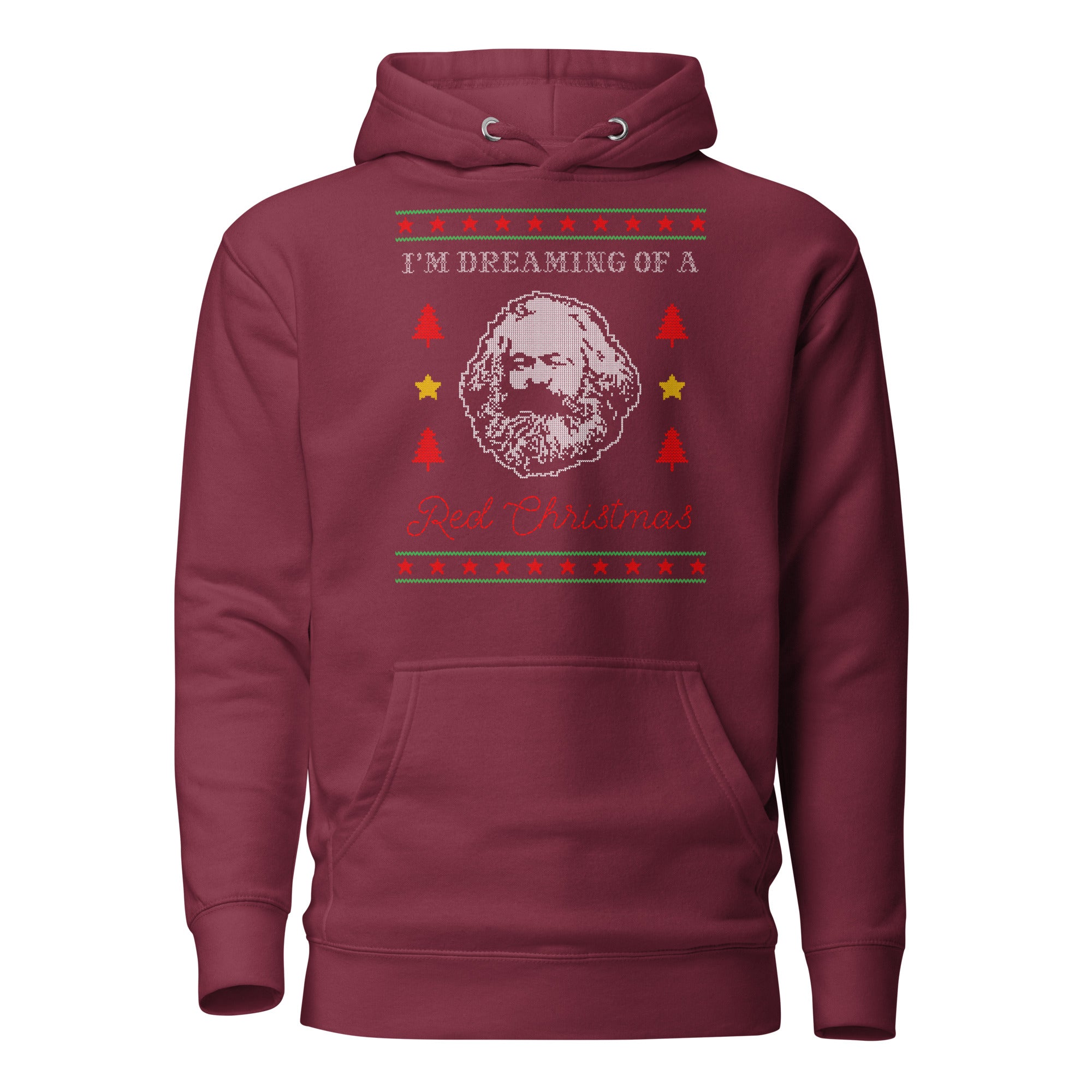 Marx: I'm dreaming of a red Christmas - Premium Hoodie - Maroon - The Philosopher's Shirt