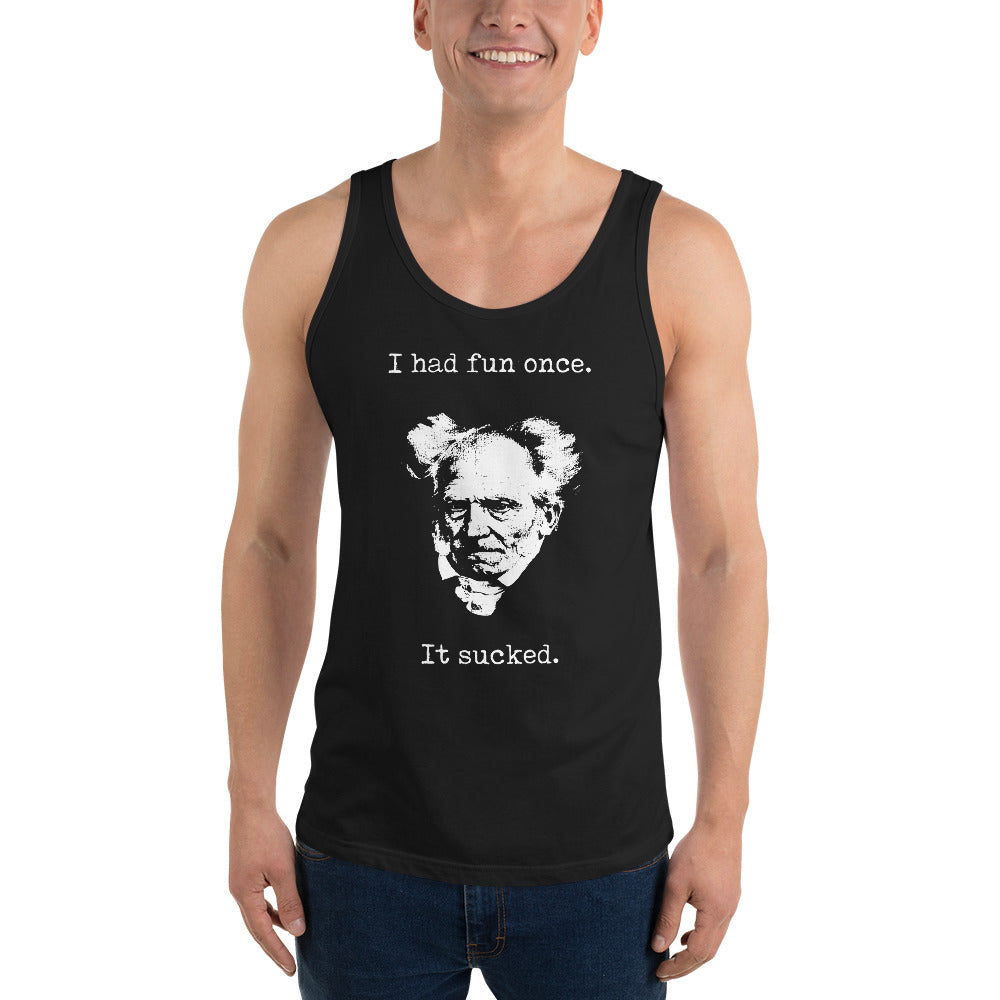 Schopenhauer - I Had Fun Once - It Sucked - Men's Tank Top - The Philosopher's Shirt