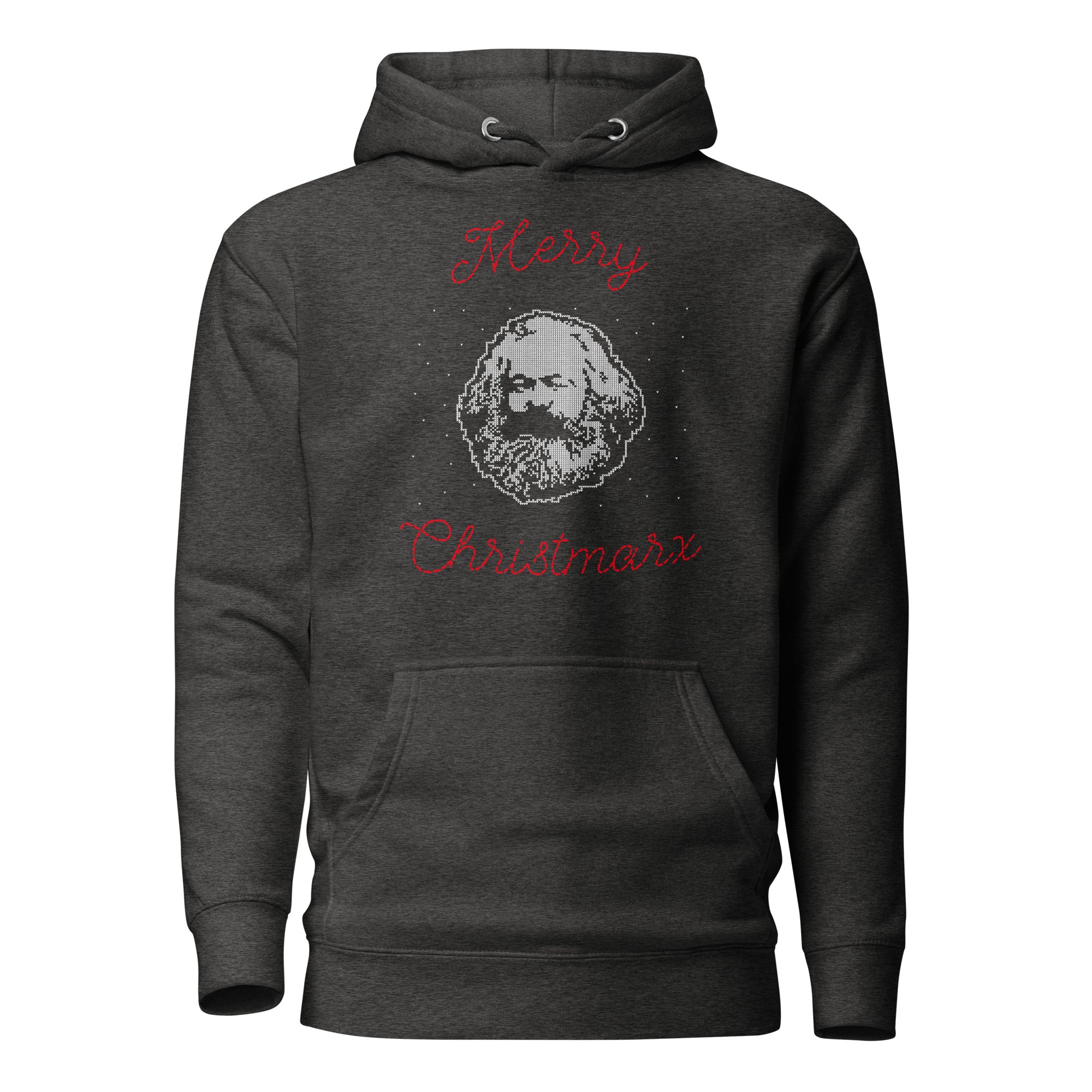 Merry Christmarx - Ugly Christmas Sweater Design - Premium Hoodie - Charcoal Heather - The Philosopher's Shirt