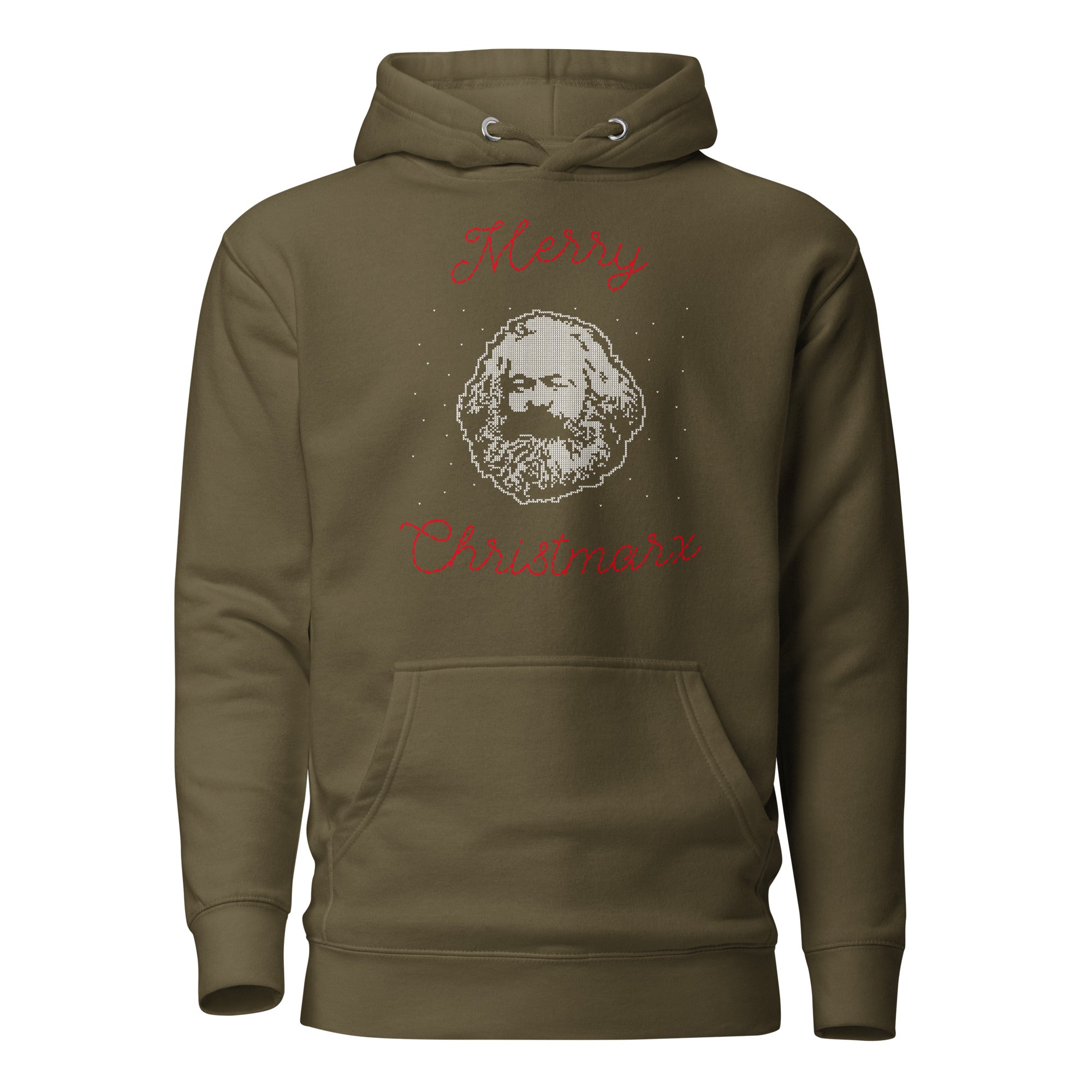 Merry Christmarx - Ugly Christmas Sweater Design - Premium Hoodie - Military Green - The Philosopher's Shirt