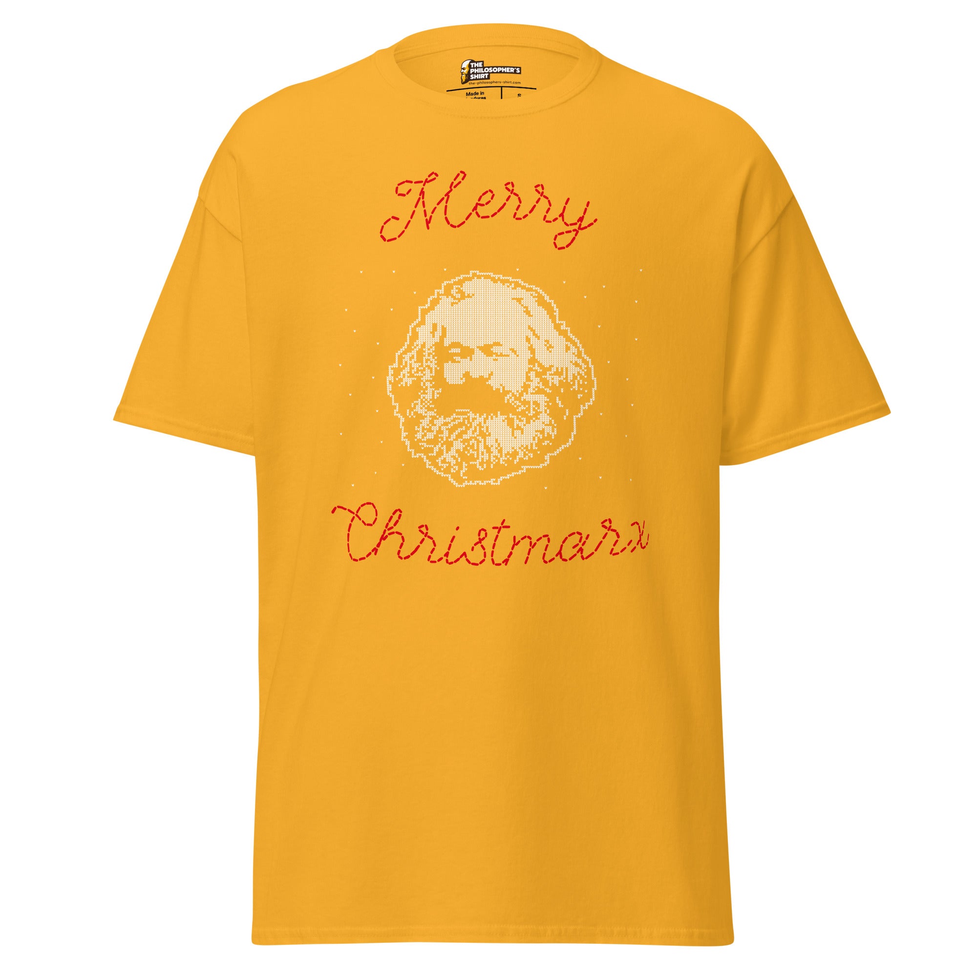 Merry Christmarx - Ugly Christmas Sweater Design - Unisex Classic T-Shirt - Gold - The Philosopher's Shirt