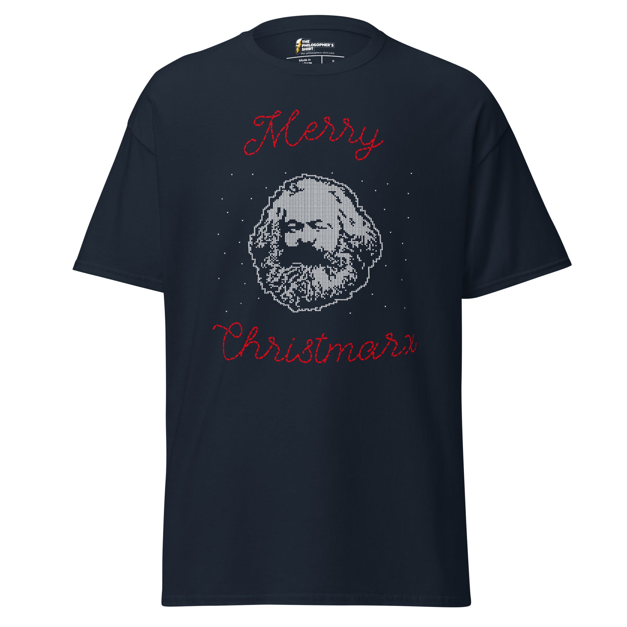 Merry Christmarx - Ugly Christmas Sweater Design - Unisex Classic T-Shirt - Navy - The Philosopher's Shirt