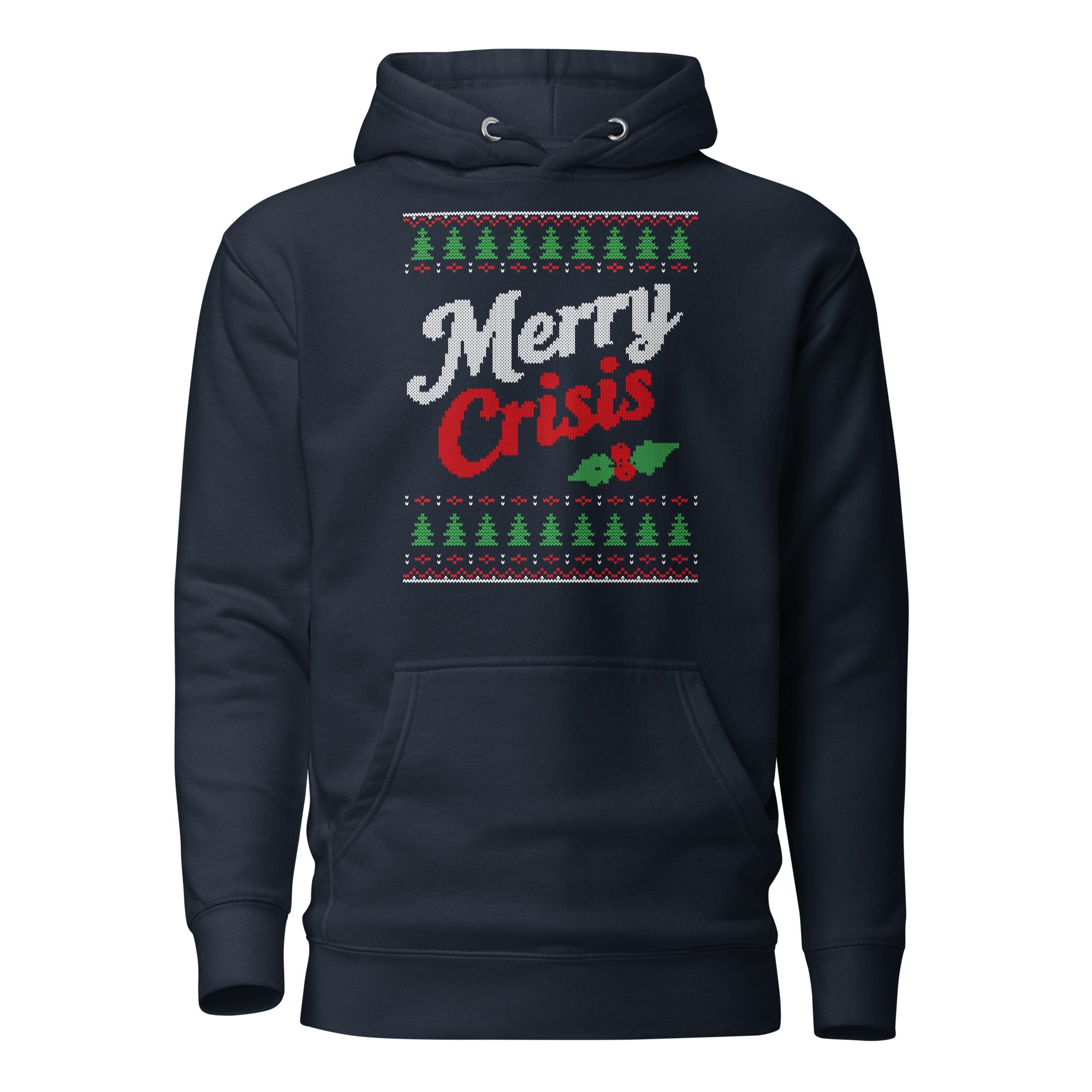 Merry Crisis - Ugly Christmas Sweater - Premium Hoodie - The Philosopher's Shirt
