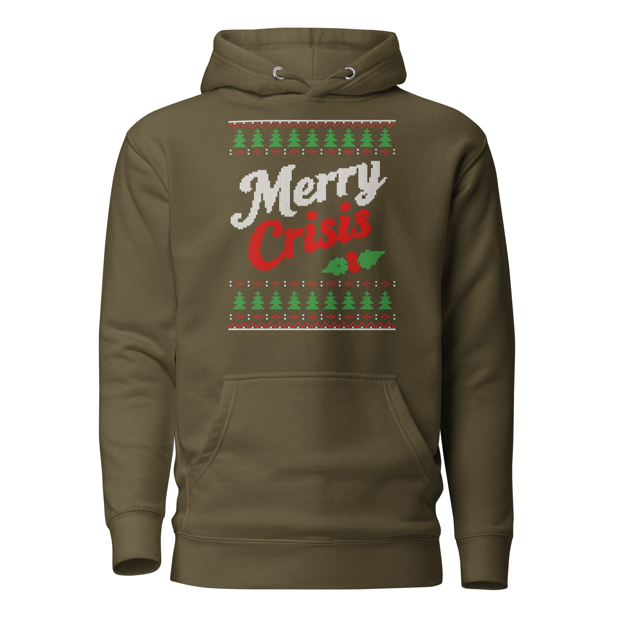Merry Crisis - Ugly Christmas Sweater - Premium Hoodie - The Philosopher's Shirt