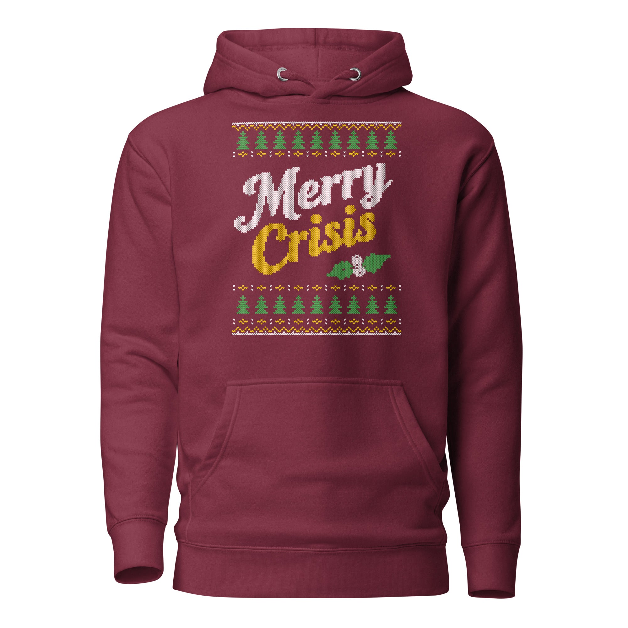Merry Crisis - Ugly Christmas Sweater - Premium Hoodie - The Philosopher's Shirt