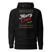 Merry Crisis - Ugly Christmas Sweater - Premium Hoodie - Black / S