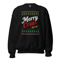 Merry Crisis - Ugly Christmas Sweater - Sweatshirt - Black / S