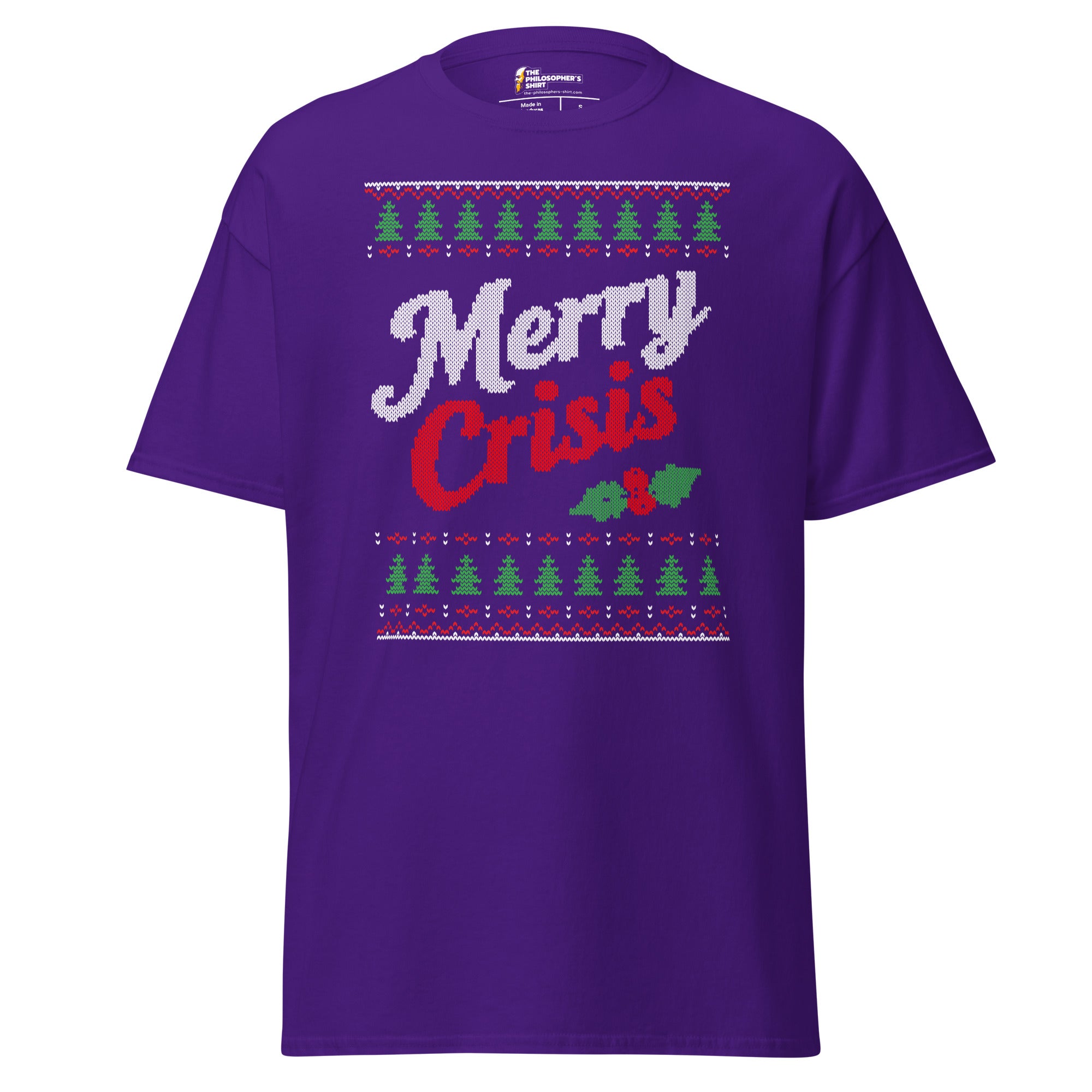 Merry Crisis - Ugly Christmas Sweater - Unisex Classic T-Shirt - The Philosopher's Shirt