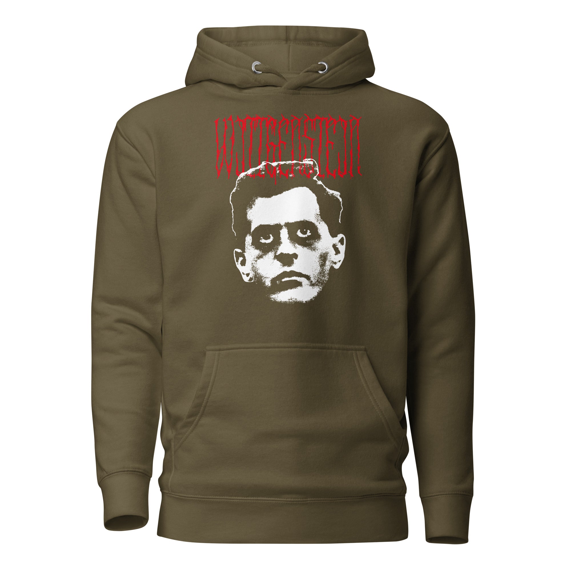 Metal Philosophers - Wittgenstein - Premium Hoodie - Military Green - The Philosopher's Shirt