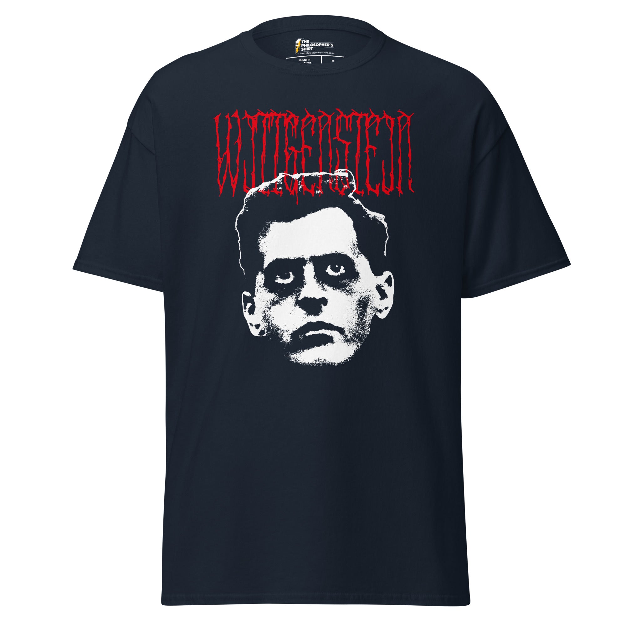 Metal Philosophers - Wittgenstein - Unisex Classic T-Shirt - Navy - The Philosopher's Shirt