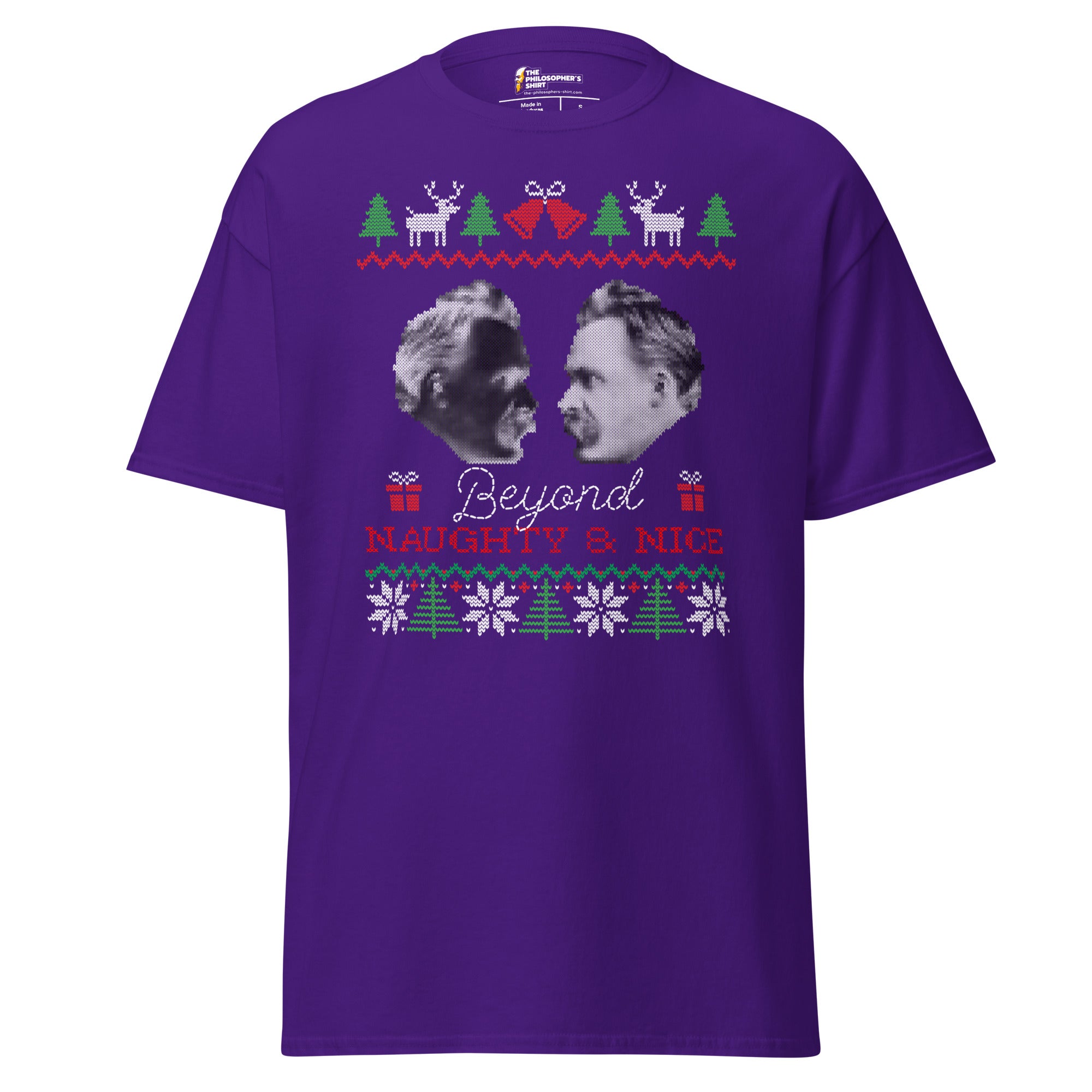 Nietzsche - Beyond naughty and nice - Unisex Classic T-Shirt - Purple - The Philosopher's Shirt