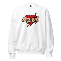 Nietzsche Fatalism Amor Fati Tattoo Heart - Sweatshirt - White / S