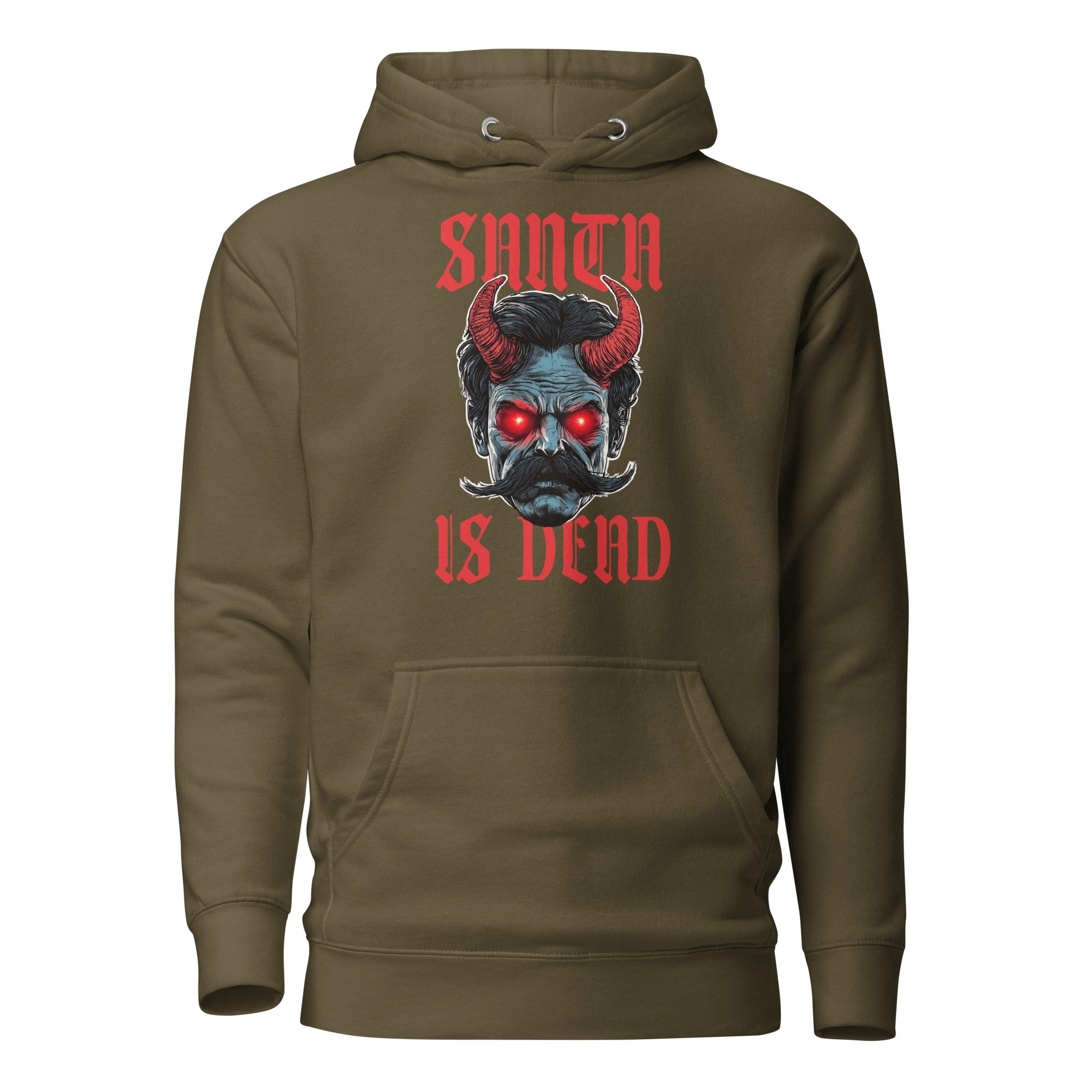 Nietzsche: Santa is Dead - Premium Hoodie - Military Green - The Philosopher's Shirt