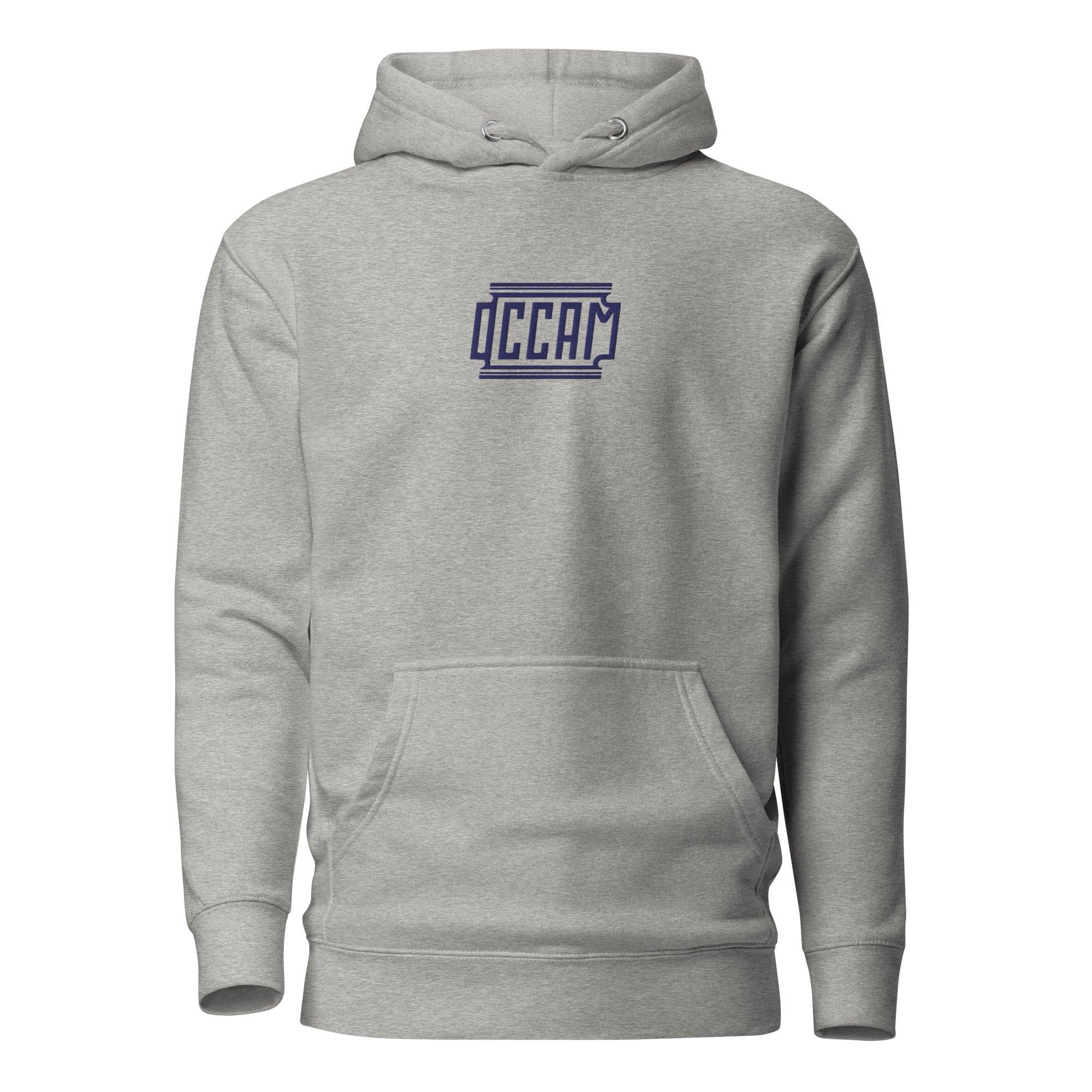 Occam's razor - Embroidered - Premium Hoodie - Carbon Grey - The Philosopher's Shirt