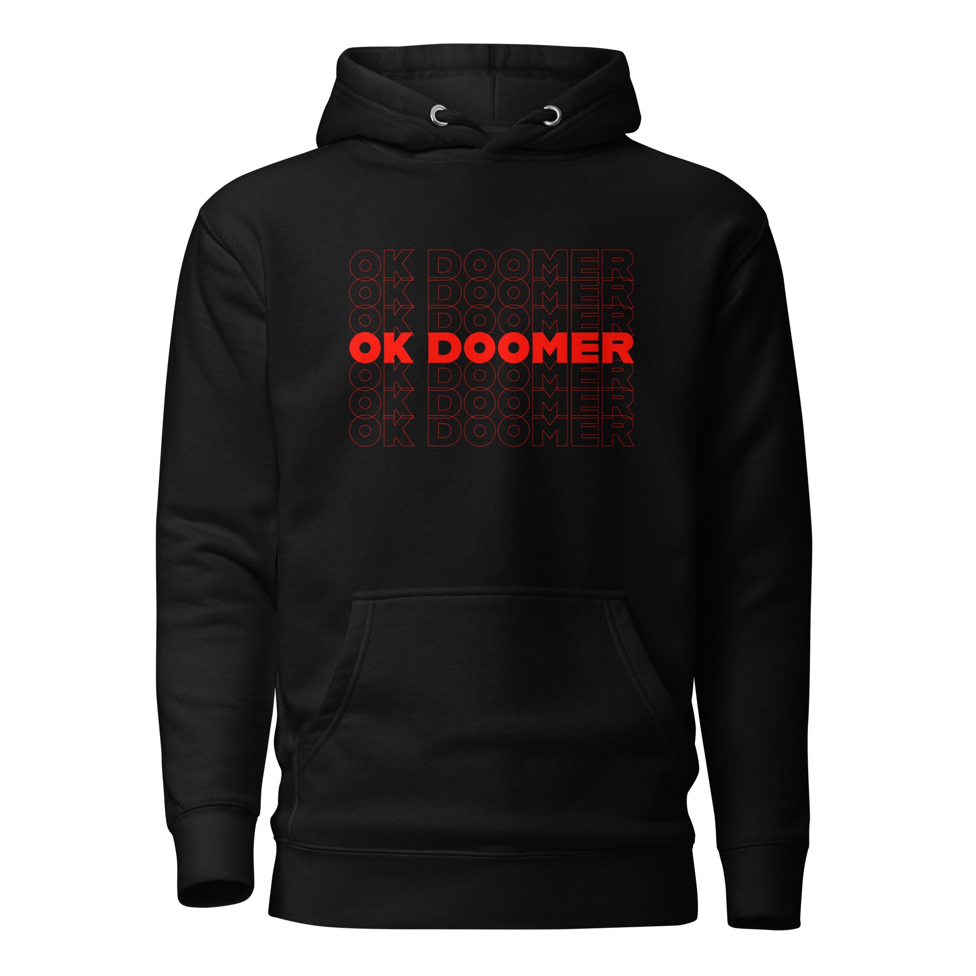 OK DOOMER - Premium Hoodie - Black - The Philosopher's Shirt