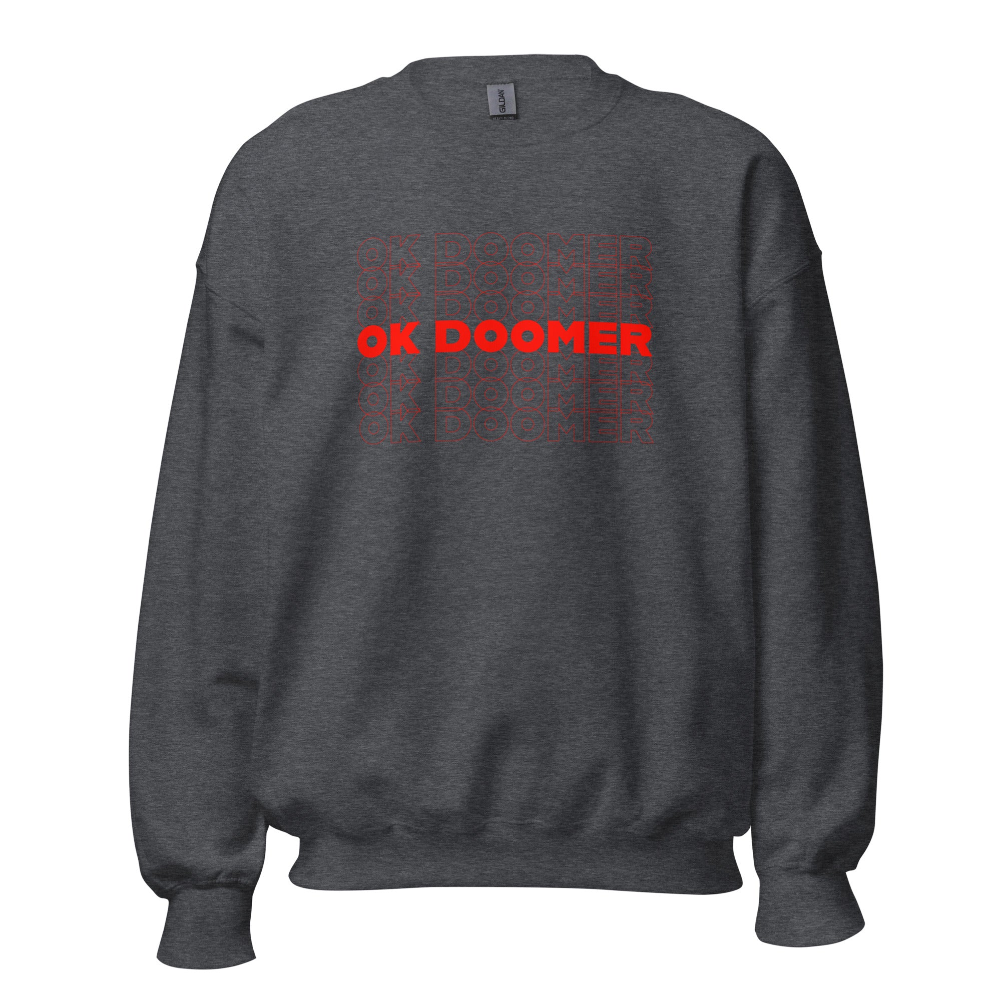 OK DOOMER - Sweatshirt - Dark Heather - The Philosopher's Shirt